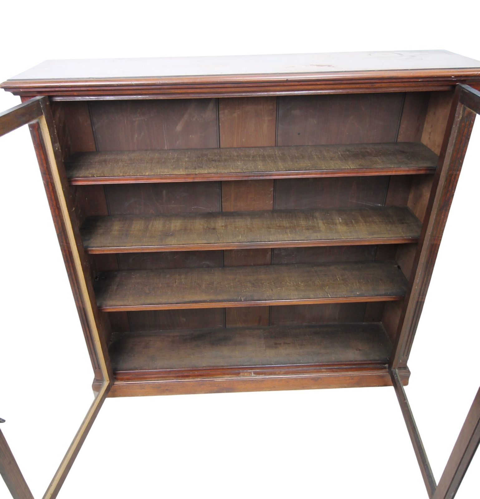 Antique Glass Front Bookcase, Medium Height, Adjustable Shelves, Lockable photo 395.0