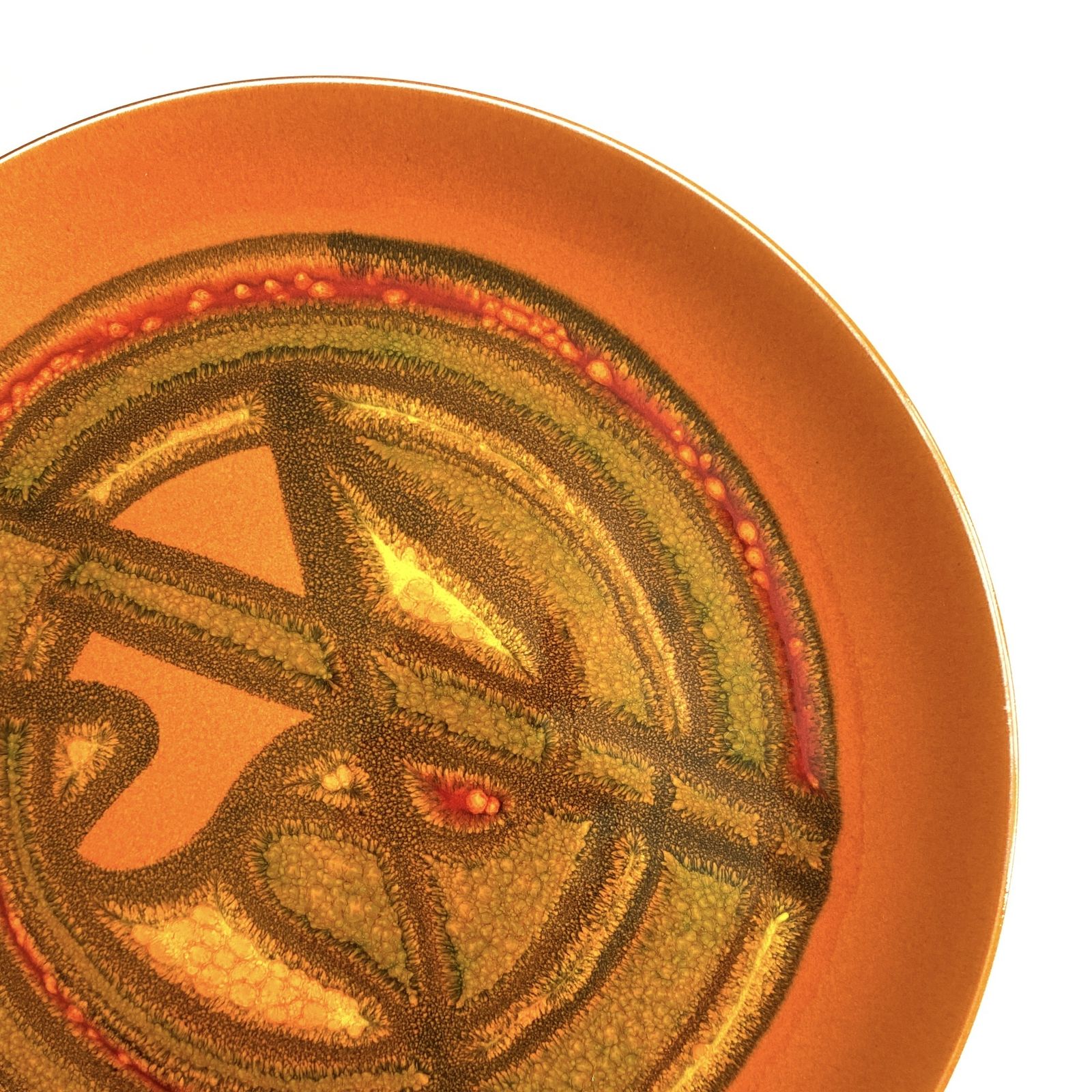 Poole Pottery Orange Delphis Plate (10"), Shape 4a, By Wendy Smith photo 50.0