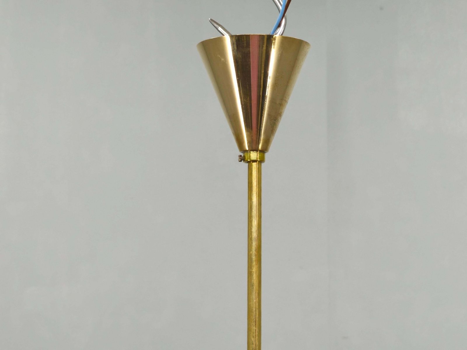 Italian Stilnovo Style Brass Sputnik Chandelier, 1970s photo vintage