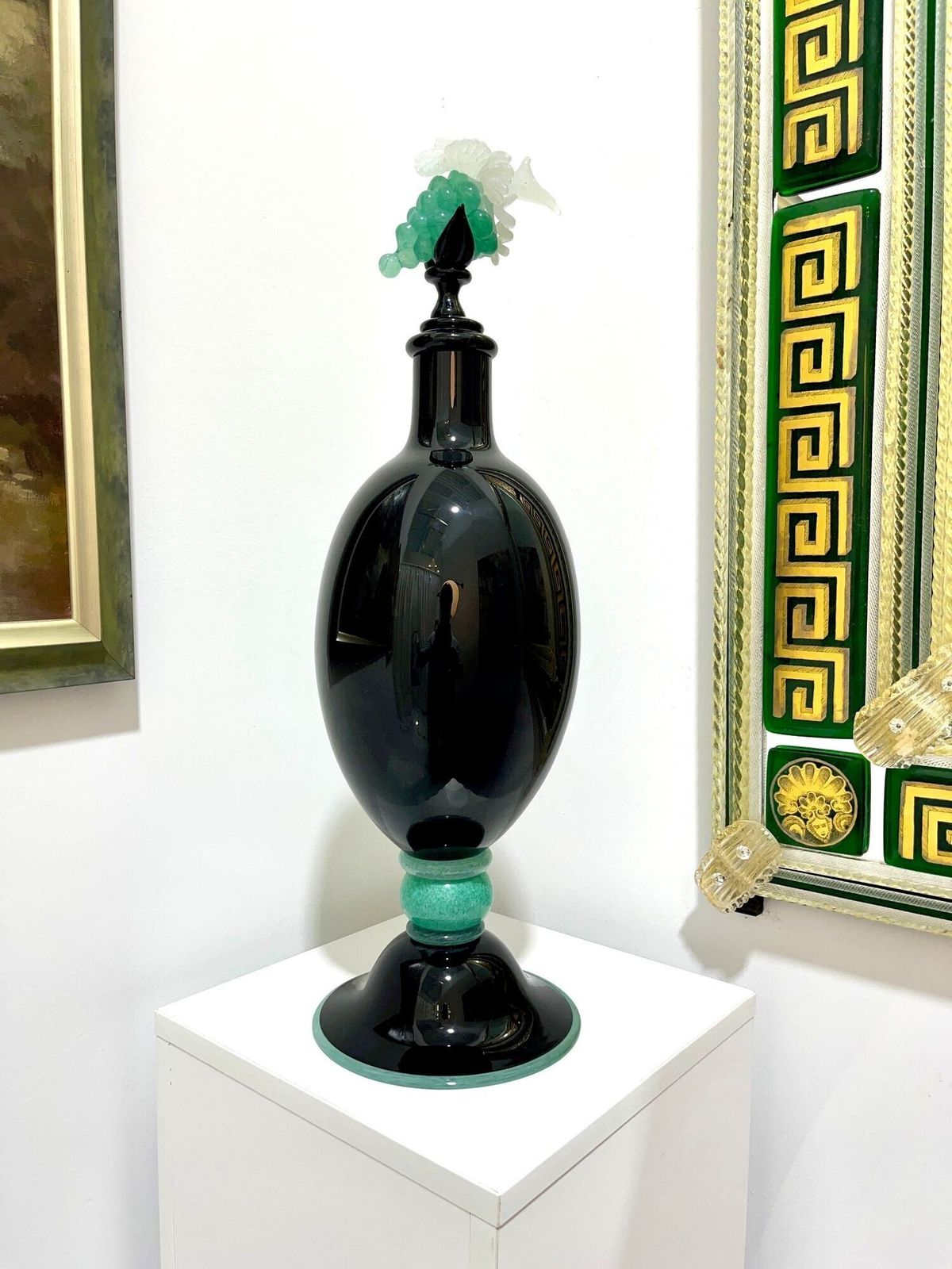 Gambaro & Poggi   Tall Murano Glass Vase With Stopper photo furniture