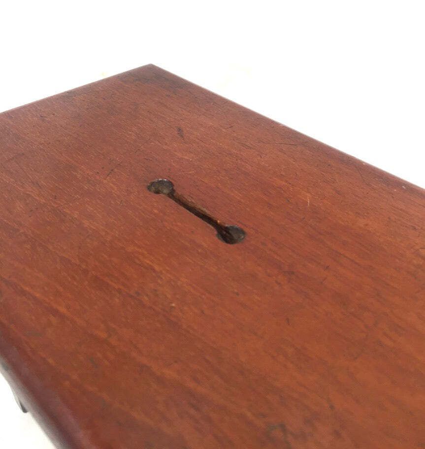 Antique Wooden 20th Century Money Box / Collection Box / Treen / Miniature Table photo Furniture