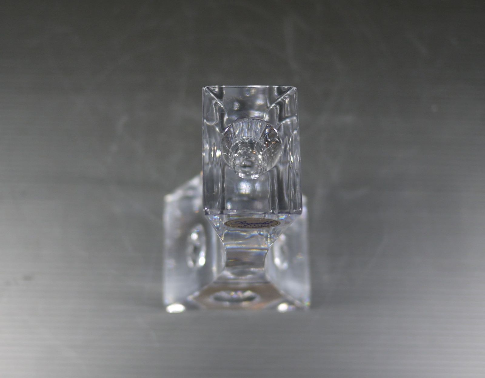 Vintage Rogaska Crystal Glass Candlestick Holder, Minimalist Design photo buy
