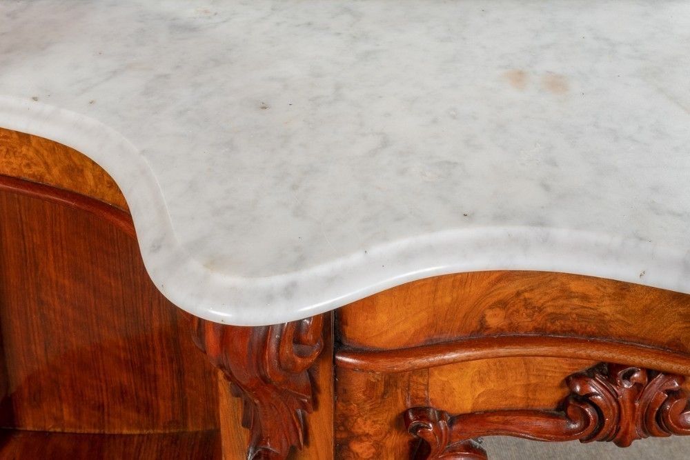 Furniture Victorian Walnut Mirror Back Credenza photo