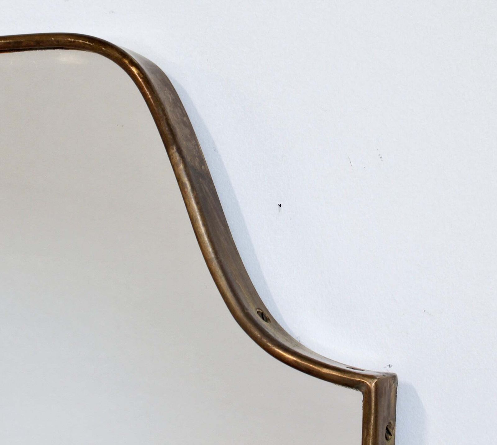 Vintage Italian Wall Mirror With Brass Frame (Circa 1960s) photo vinterior