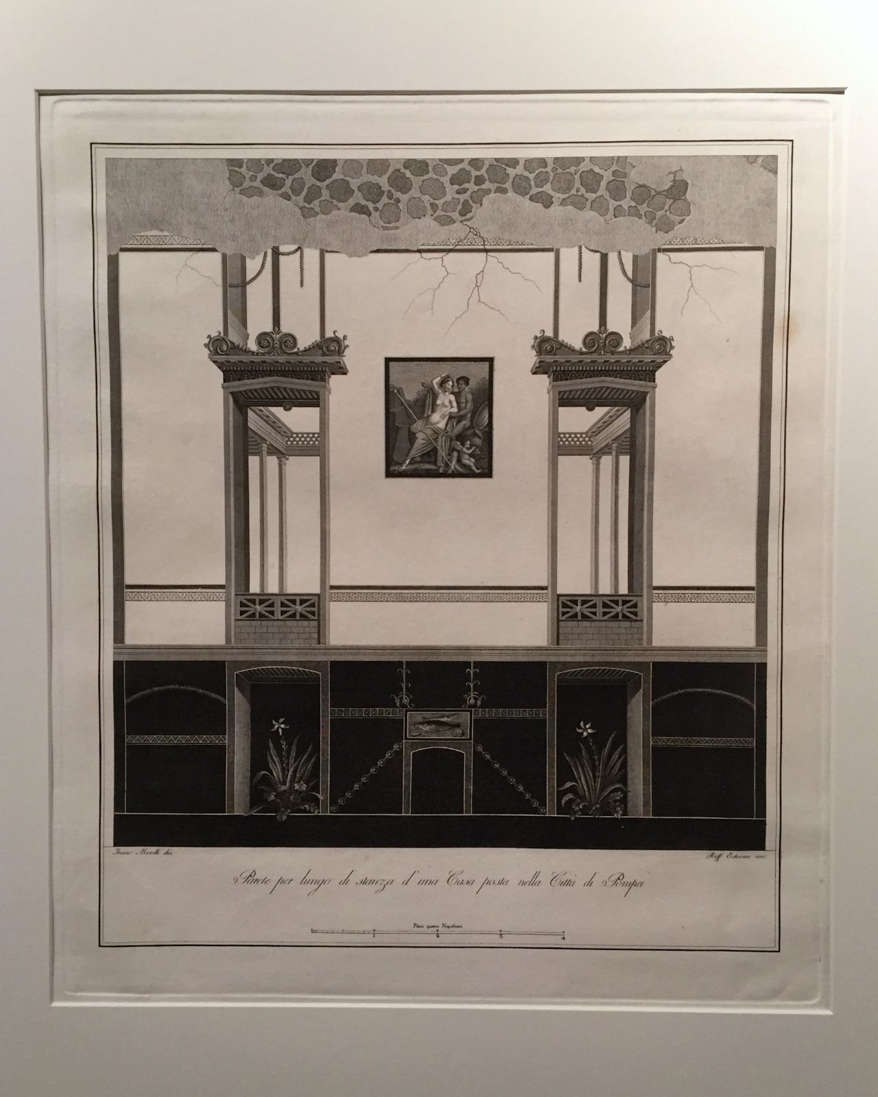 Engraving: Frescoes In Pompei, 1800s