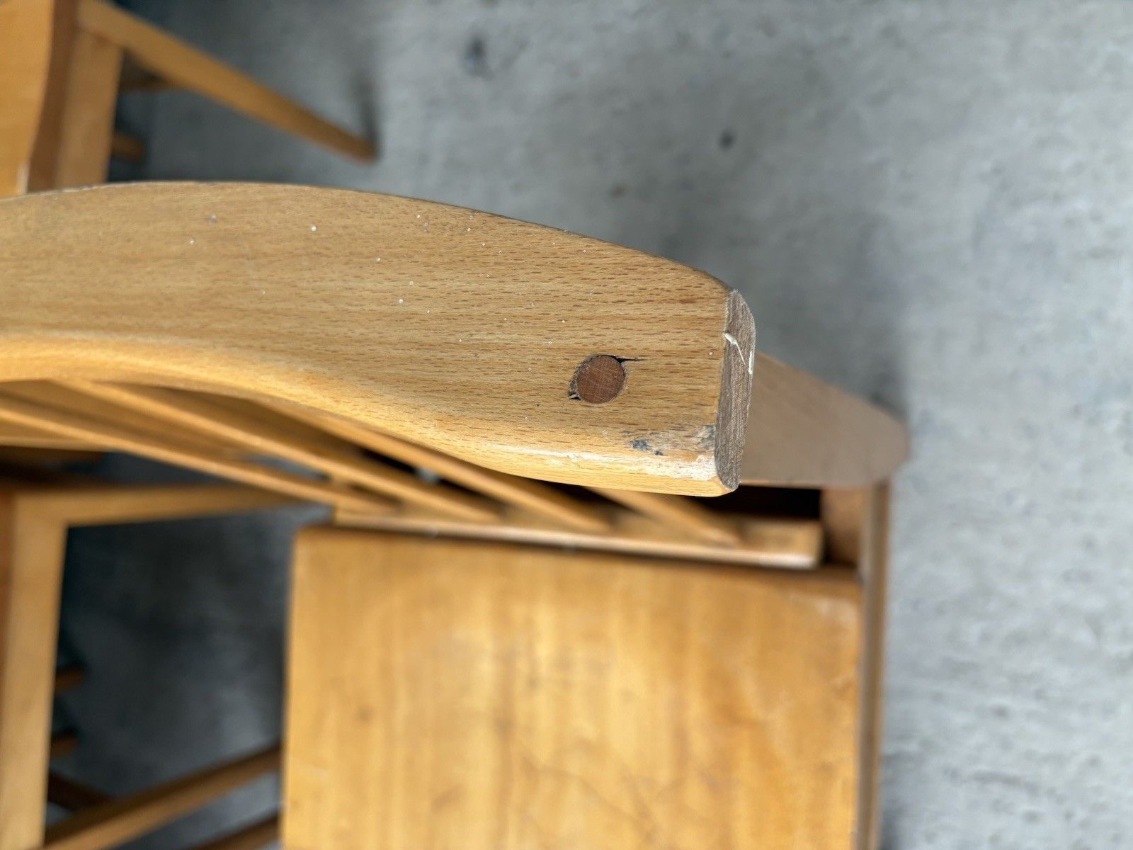 photo vinterior Vtg Mid Century Set Of 6 Solid Beech Church Dining Chairs Scandi Danish R1172
