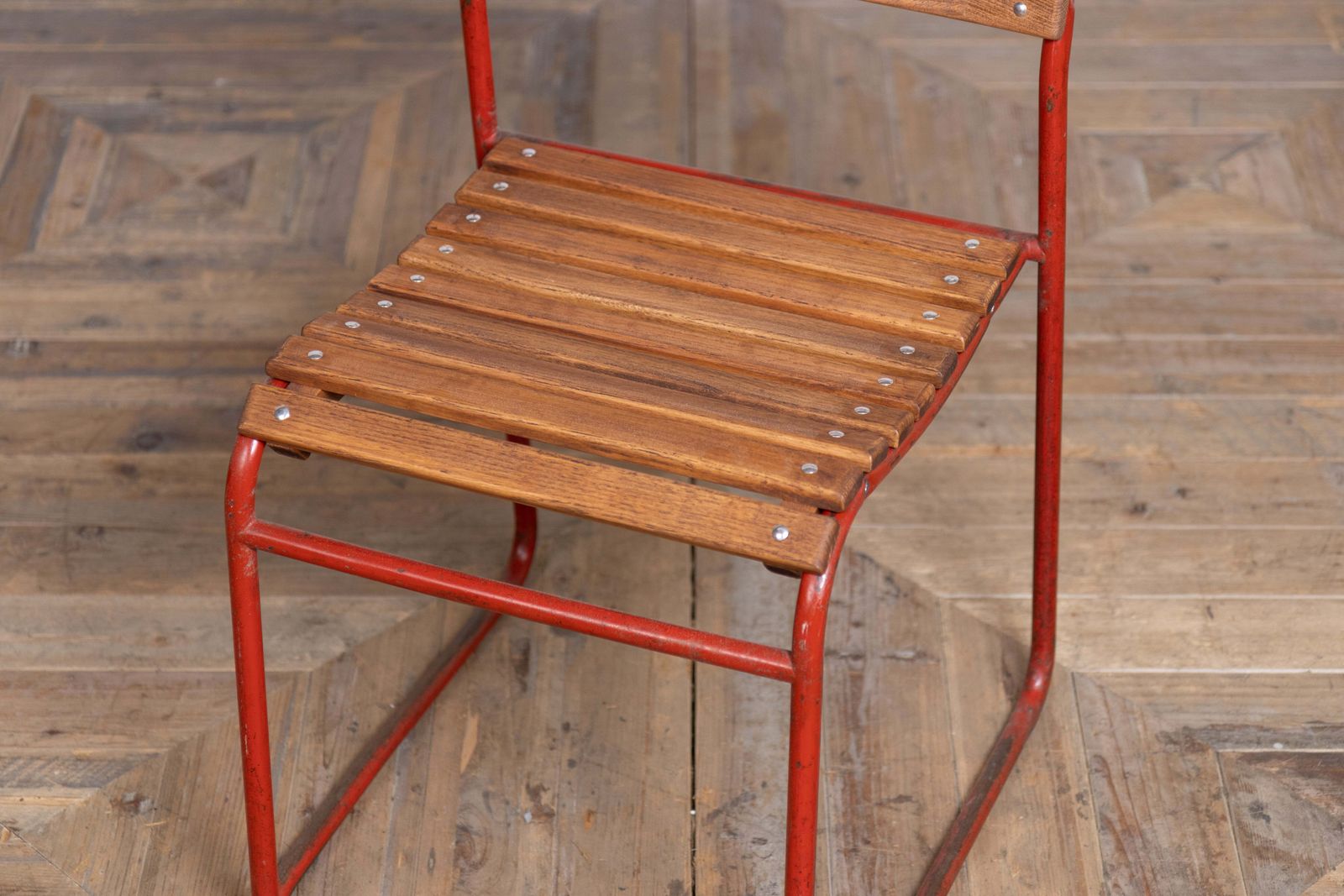 Vintage Cox 1960s Stacking Chairs With Red Frame (Price Per Chair) photo vintage