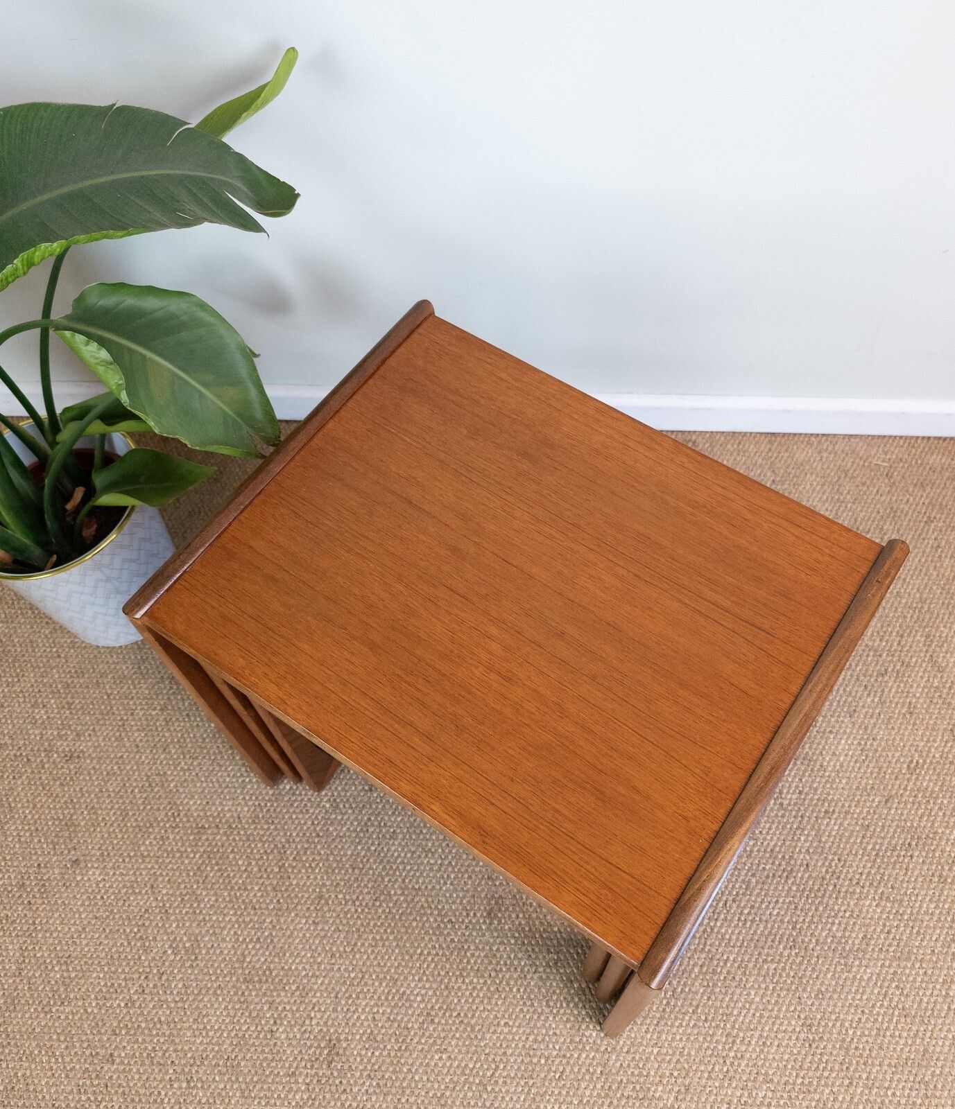 Refinished Vintage Mid Century G Plan Quadrille Teak Nest Of Coffee Side Tables photo 225.0