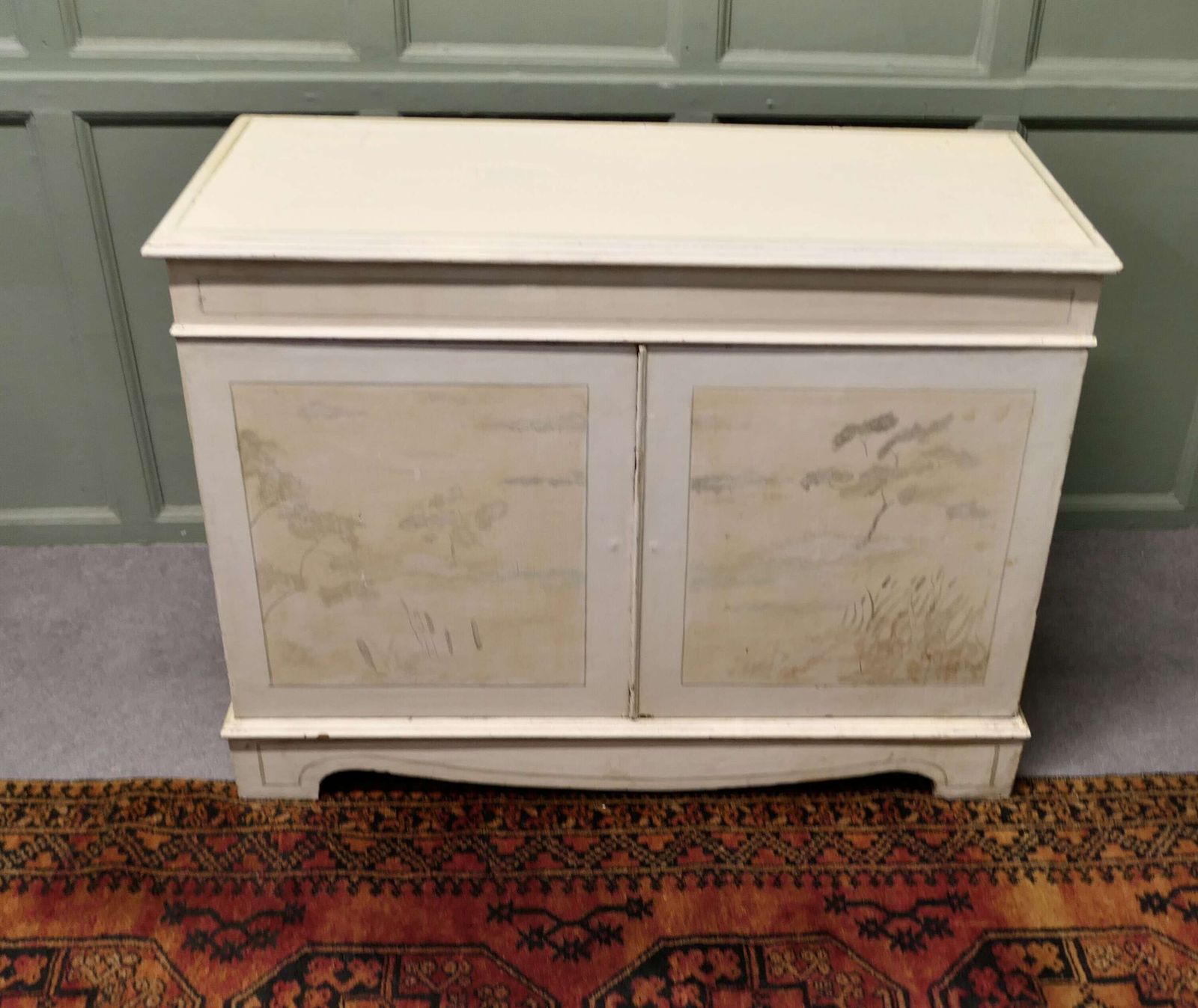 Mid Century Hand Painted Hi Fi Cabinet The Top Of This Piece Has A Hinged Top