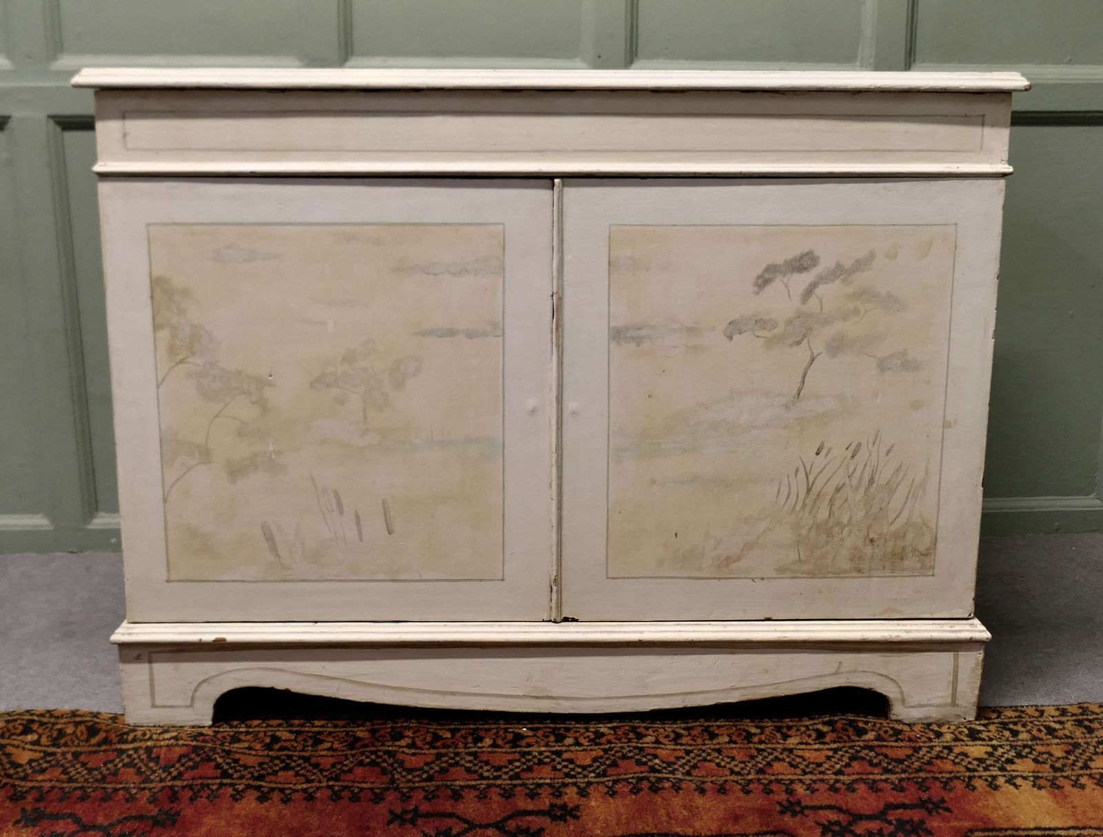 Mid Century Hand Painted Hi Fi Cabinet The Top Of This Piece Has A Hinged Top photo furniture
