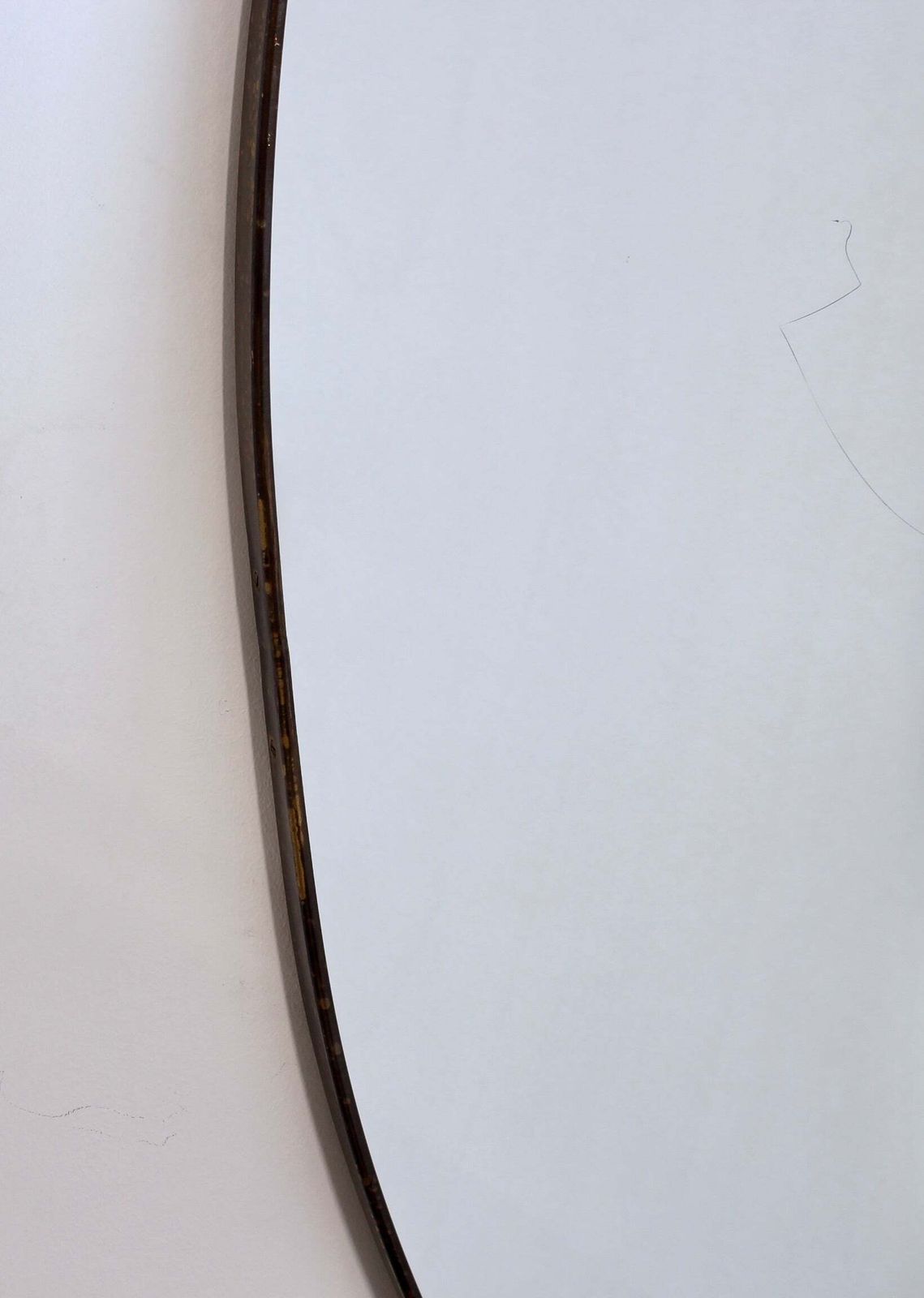 Mid Century Italian Wall Mirror With Brass Frame (Circa 1960s) photo for sale