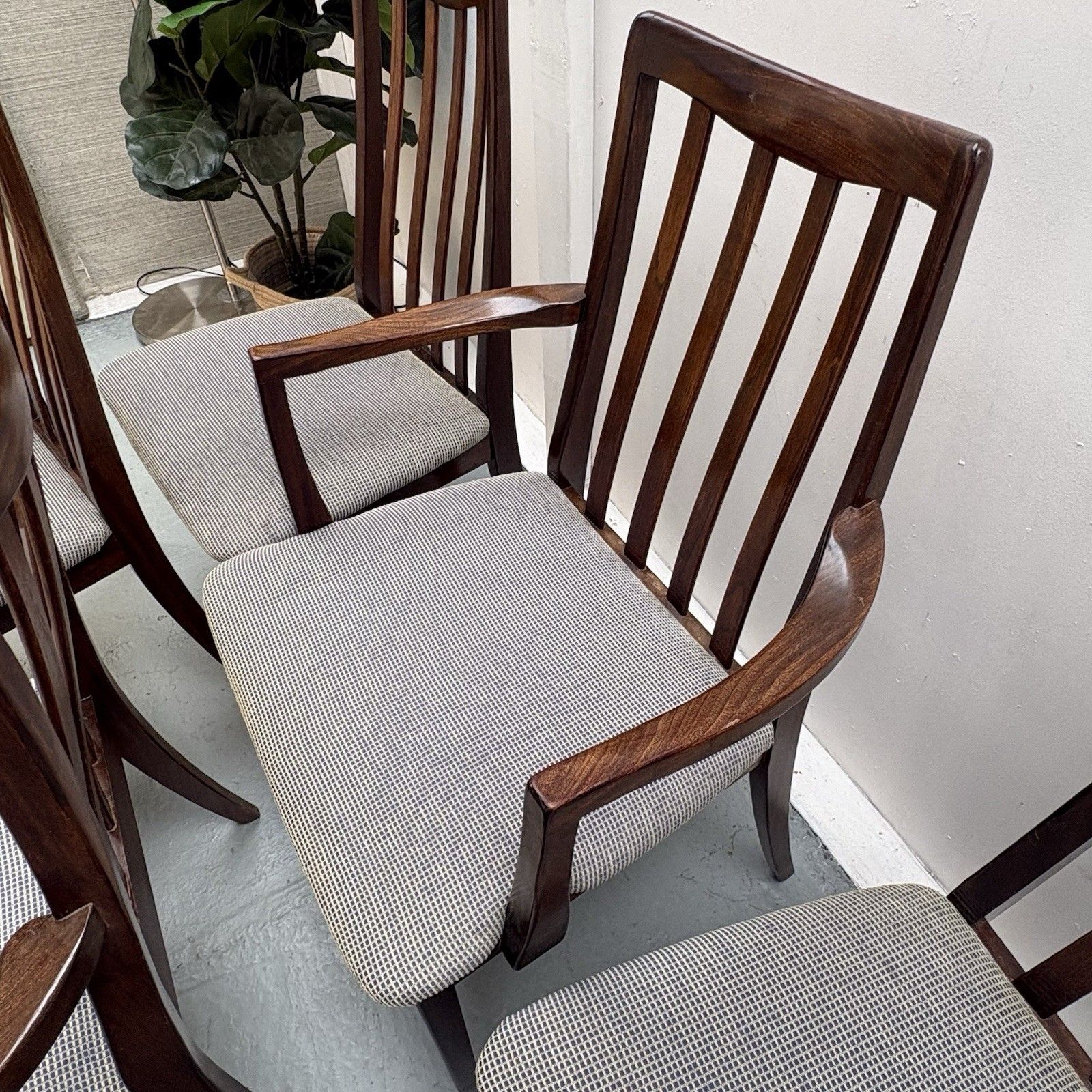 6 Vintage Mcm G Plan Fresco Slat Back Afromosia Dining Chairs photo 360.0