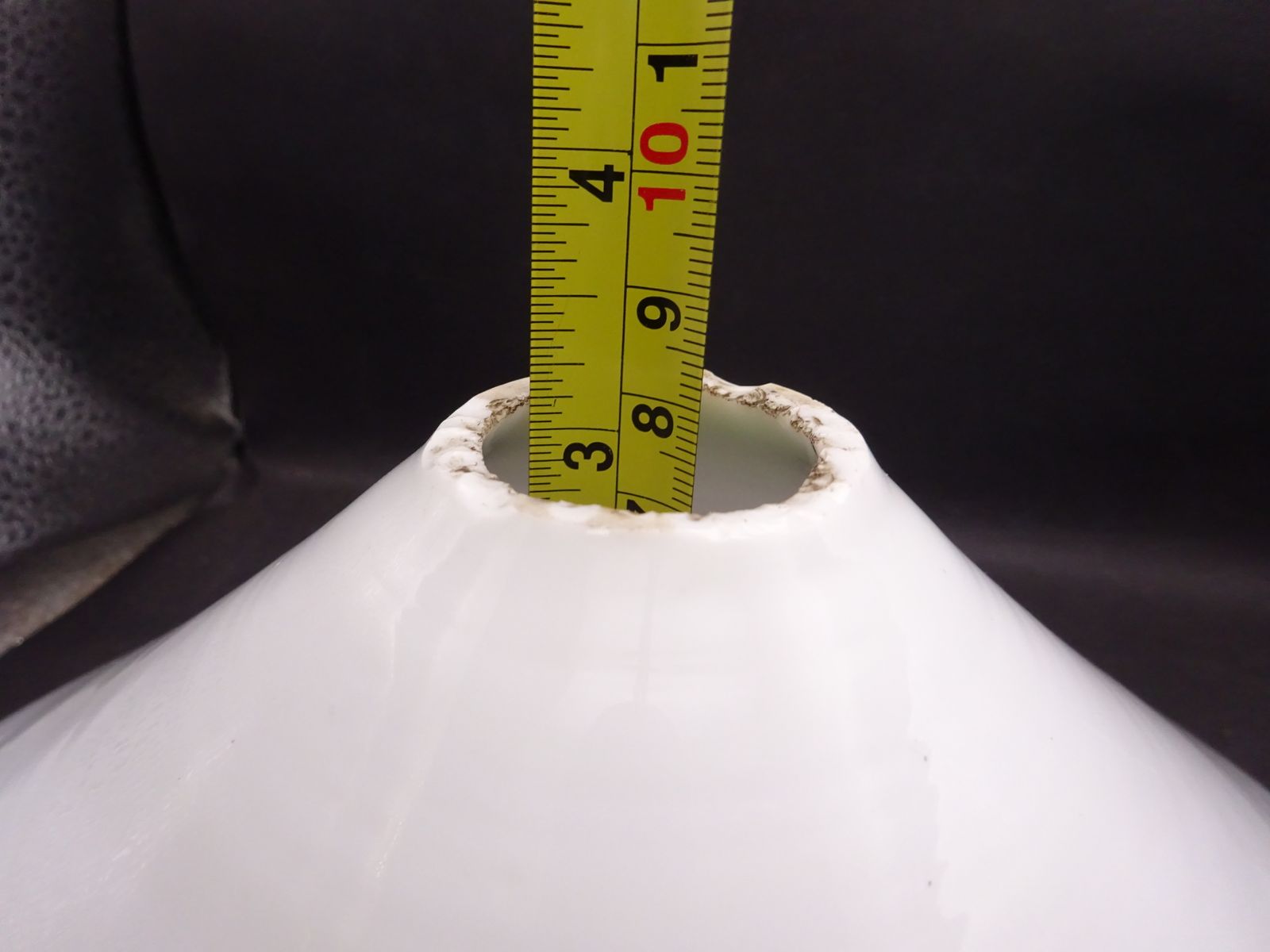 Reclaimed Milk Glass Coolie Light Shade 9" photo buy