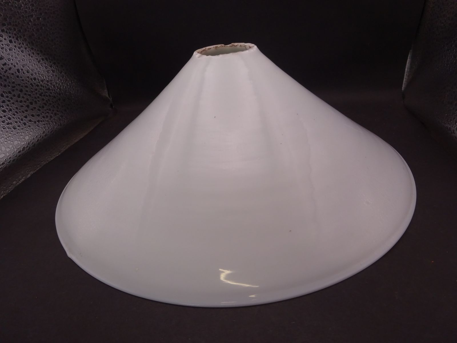 photo furniture Reclaimed Milk Glass Coolie Light Shade 9"