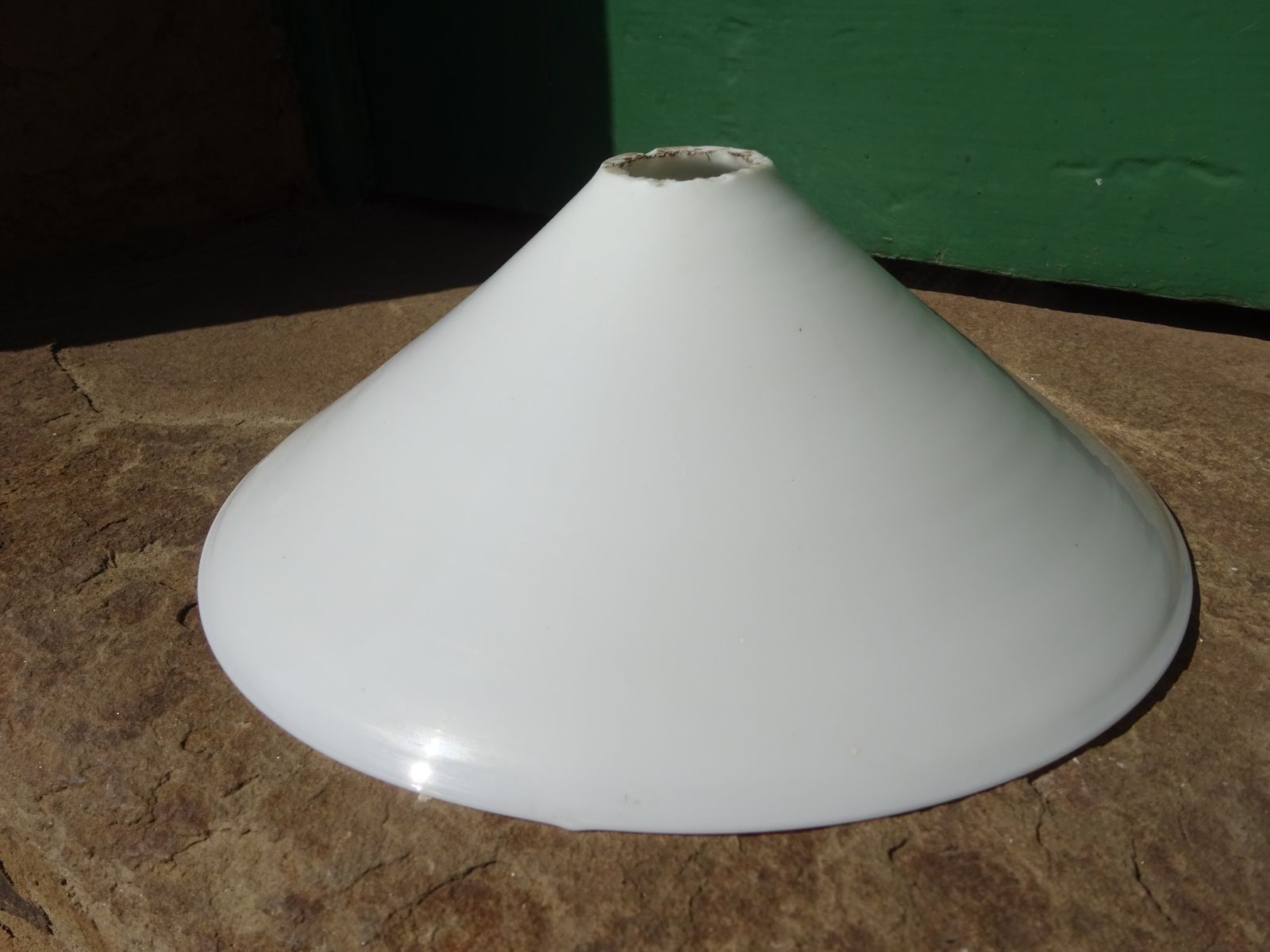 photo for sale Reclaimed Milk Glass Coolie Light Shade 9"