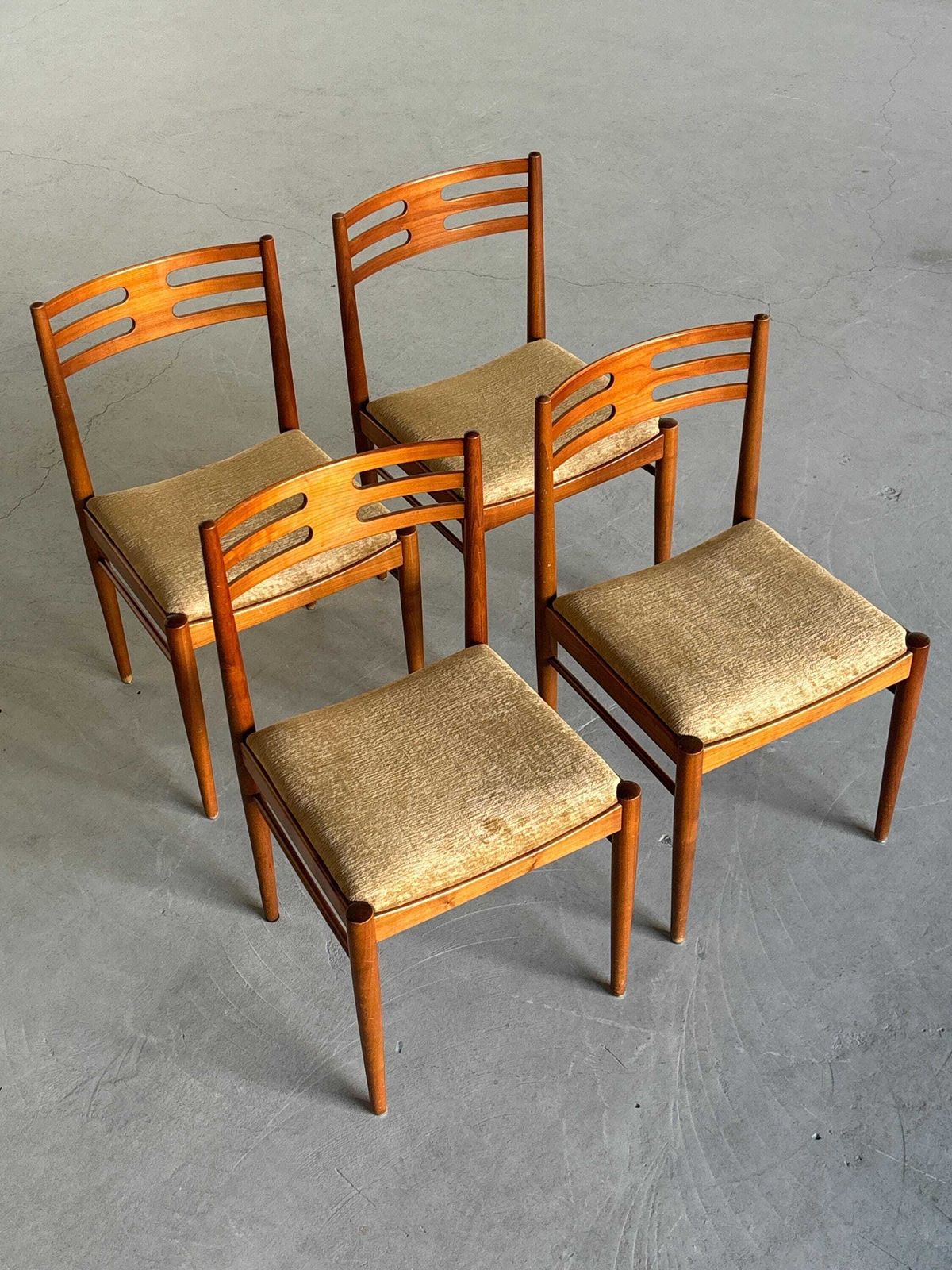 Set Of 4 Danish Mid Century Dining Chairs In Teak Wood, Scandinavian Design, 1970s photo vinterior