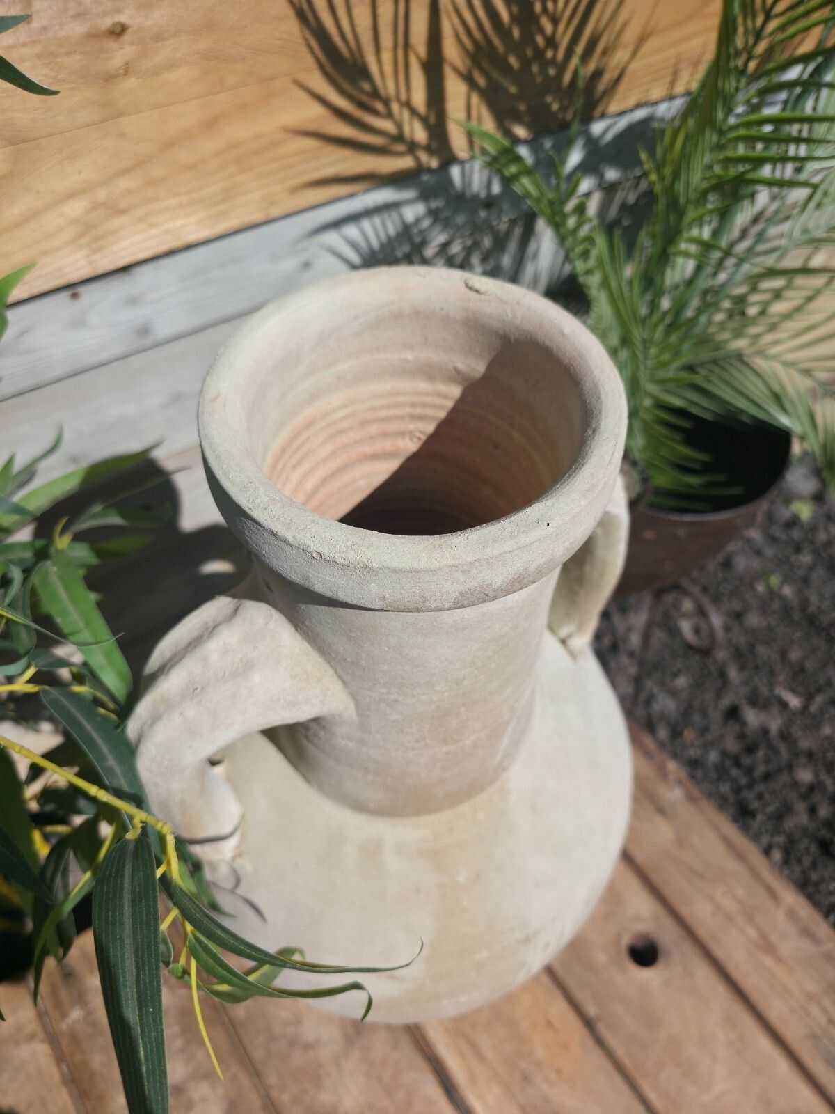 Large Rustic Mediterranean Terracotta Greek Roman Amphora Urn On Stand photo buy