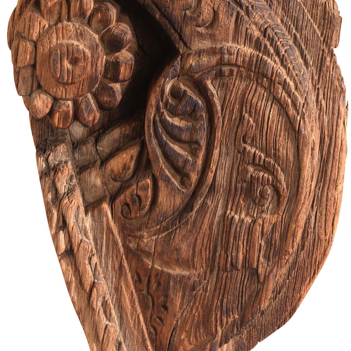 Carved Wooden Ornament On Iron Stand photo for sale
