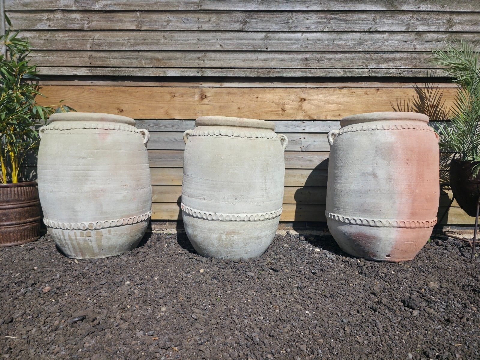 Large Rustic Mediterranean Terracotta Olive Tree Garden Plant Pot Planter Urn photo vinterior