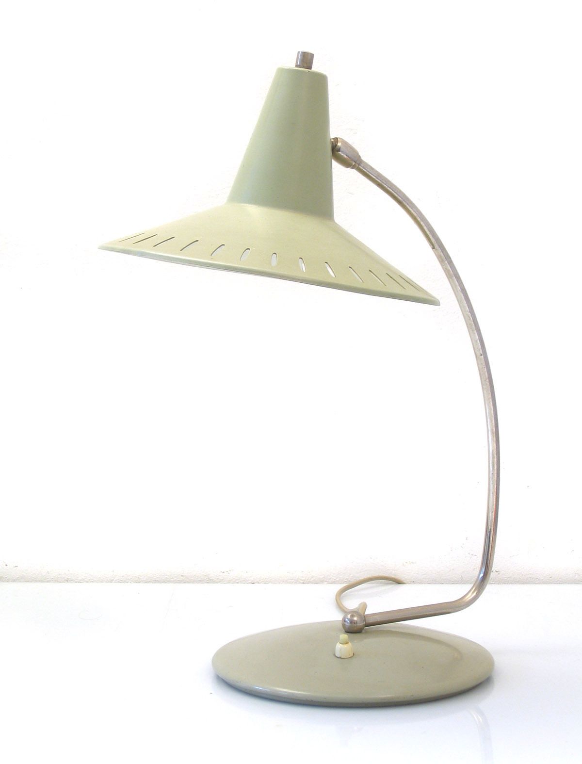 Vintage Verstelbare Tafellamp Uit De Jaren 1950 – Grijsgroen photo furniture