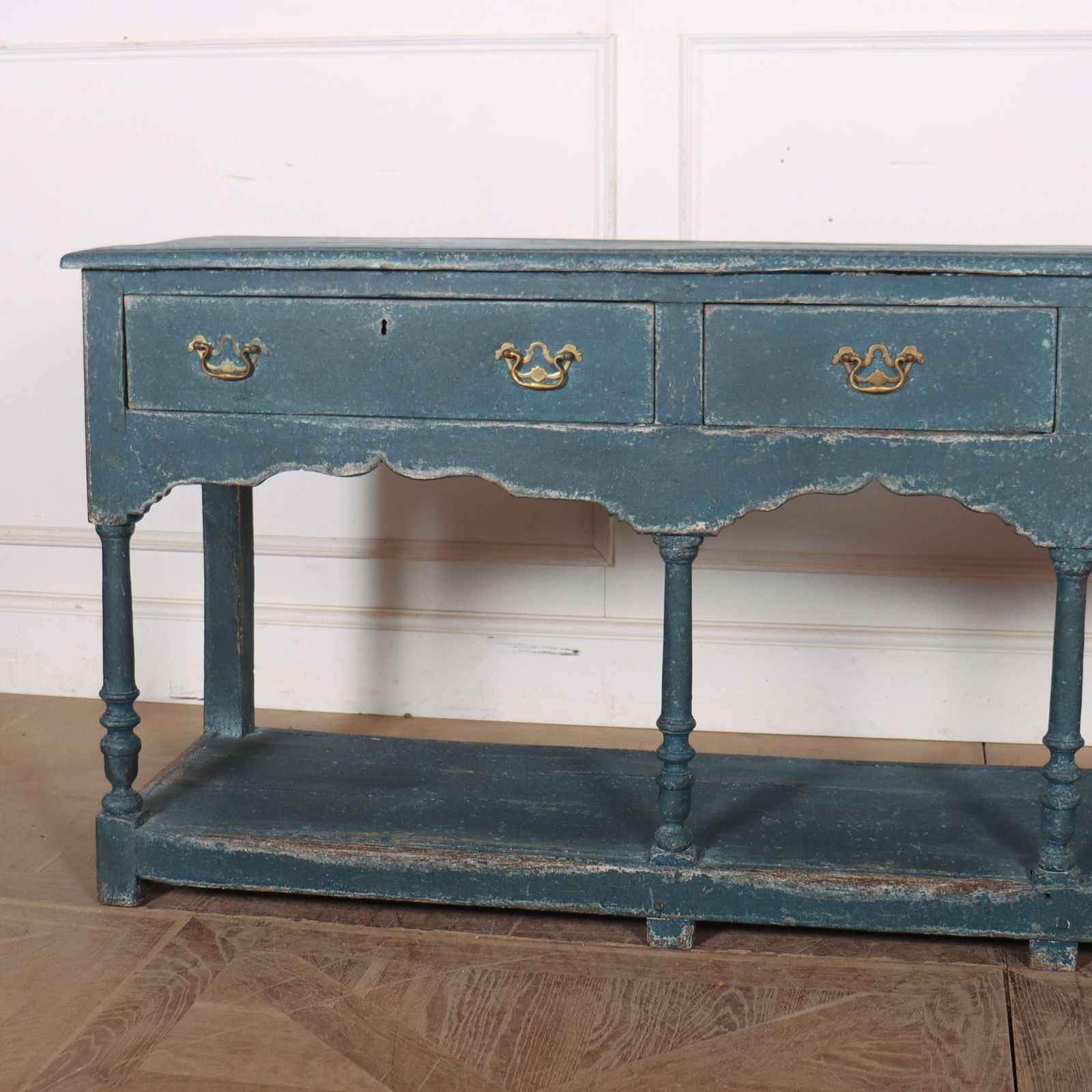 English Potboard Dresser Base, 1700s photo furniture