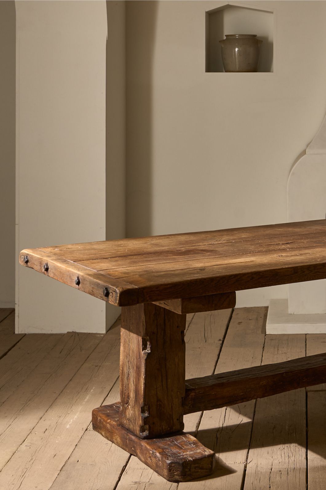 19th Century Solid Oak Monastery Table photo furniture