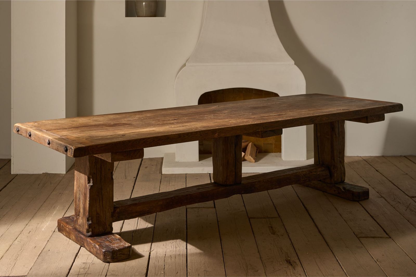 19th Century Solid Oak Monastery Table photo Furniture