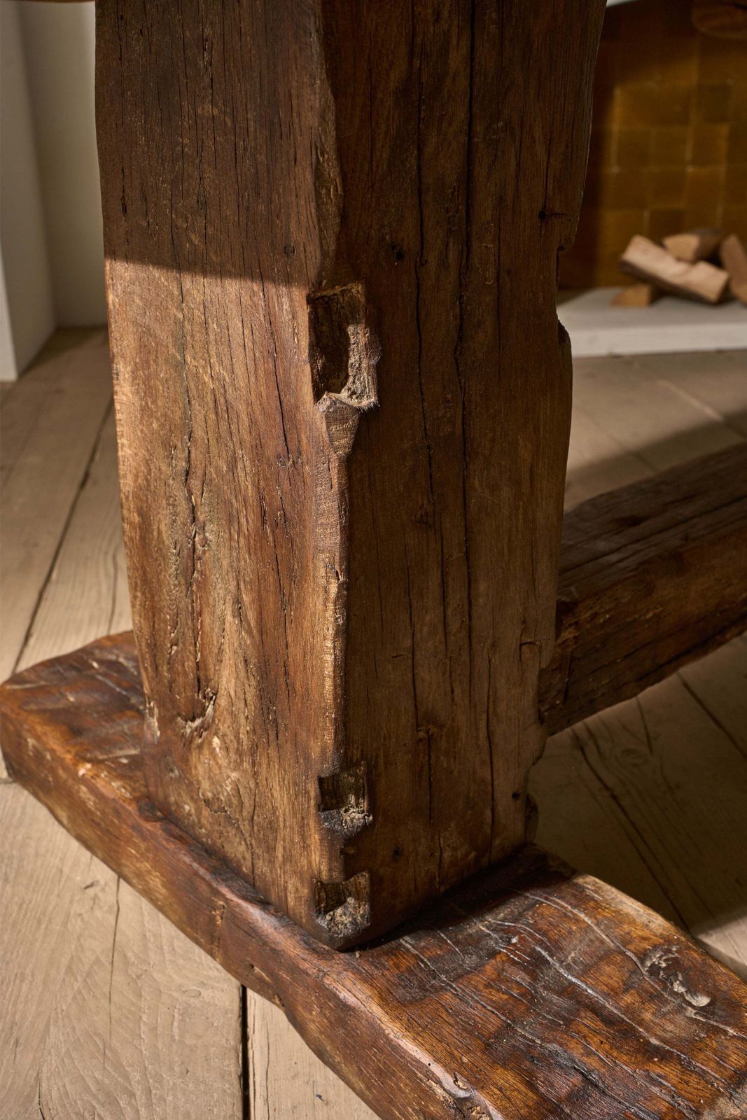 19th Century Solid Oak Monastery Table photo vintage