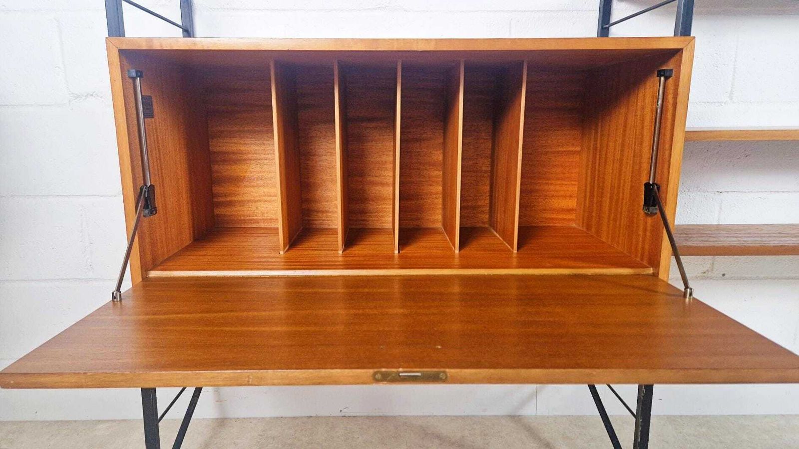 1395.0 Staples Ladderax Vintage 1960s Mid Century 3 Bay Danish Design Cabinet Sideboard Shelf System Pg160a photo