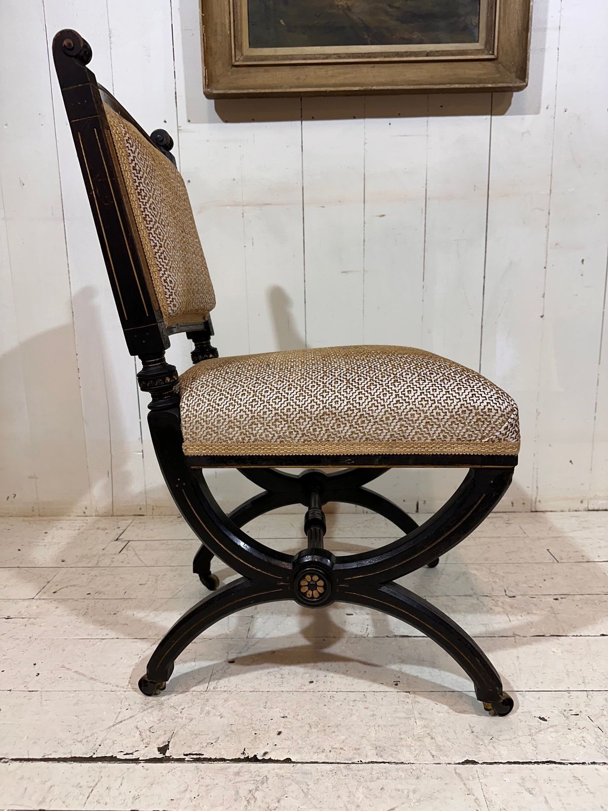 Fine Aesthetic Movement Matching Pair Of Chairs By James Lamb Of Manchester photo for sale
