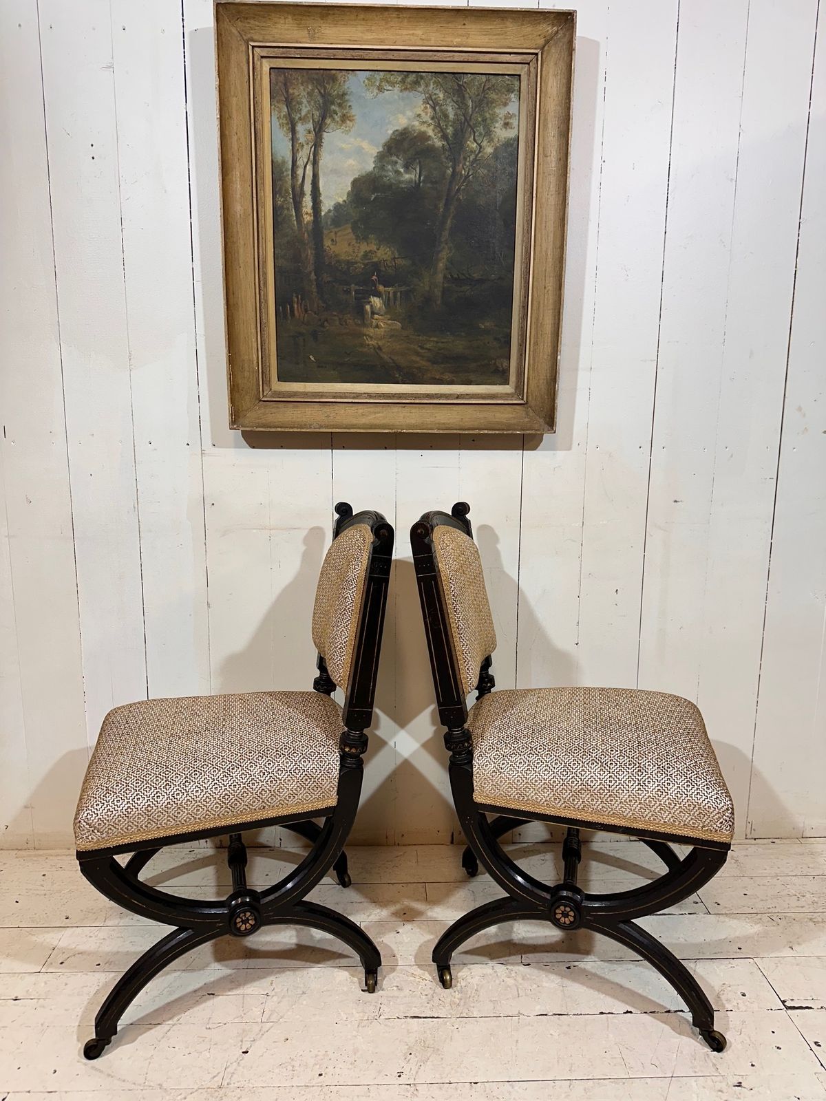 Fine Aesthetic Movement Matching Pair Of Chairs By James Lamb Of Manchester photo buy