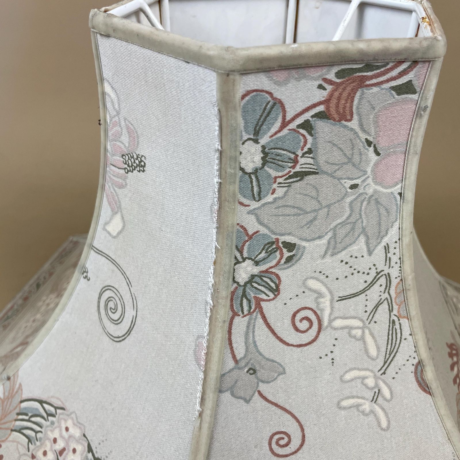 50.0 Antique Oriental Patterned Vintage Lamp Shade Lampshade Velvet Edge Trim Lightshade Light Empire Pattern Floor Lamp Pink Ornate photo