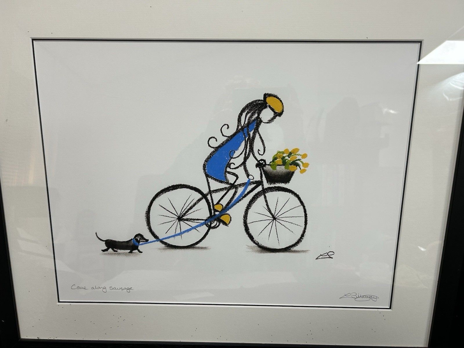 Lucy Pittaway Framed 'Come Along Sausage' Signed Print photo vinterior