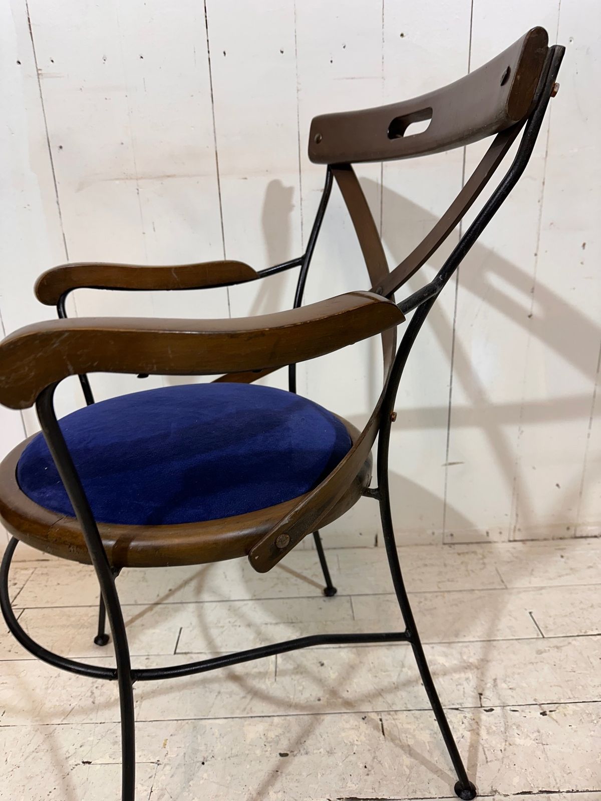 Retro Cross Banded Bistro Chair By Andy Thornton photo buy