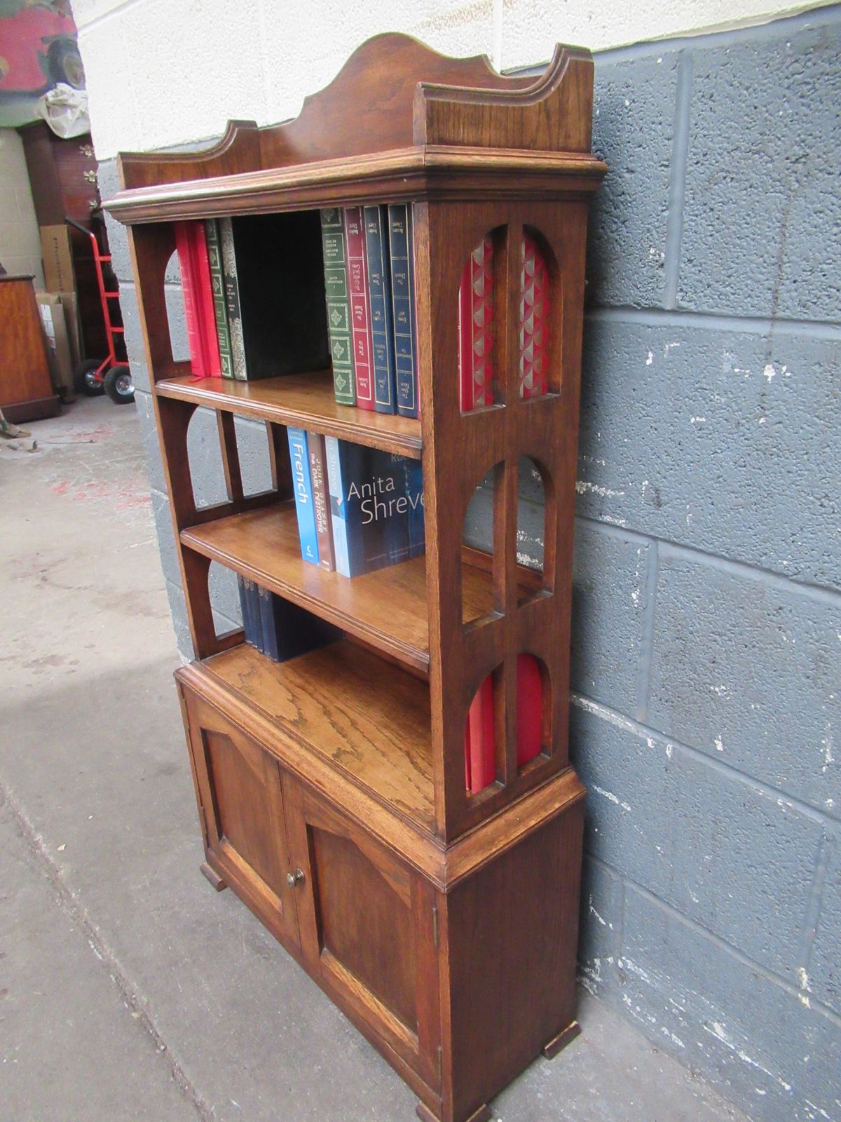 Oak   Open  Bookcase   Slim Size Dating From The 1910s photo buy