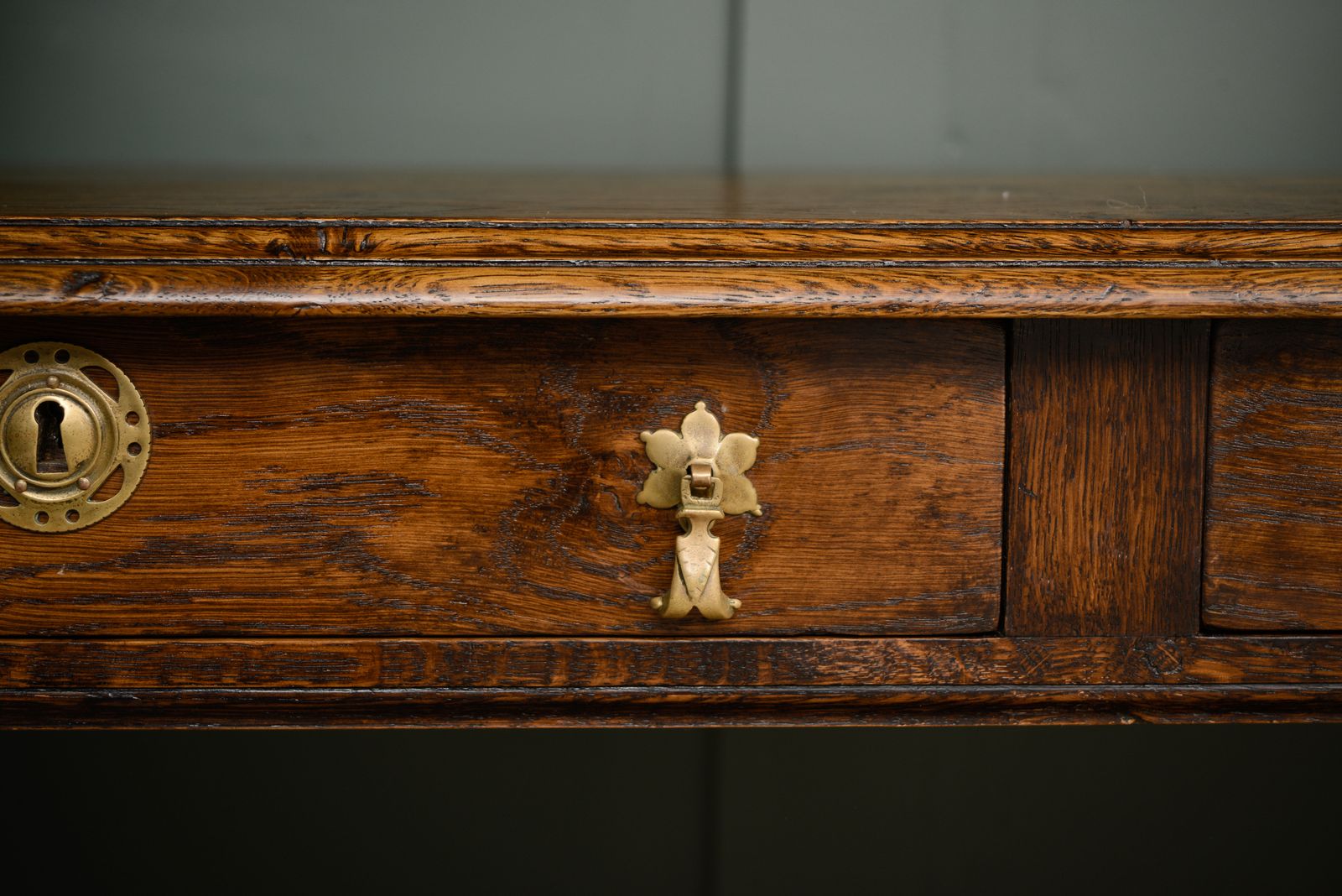 Solid Oak Console  With Drawers   Bylaw Furniture photo vintage