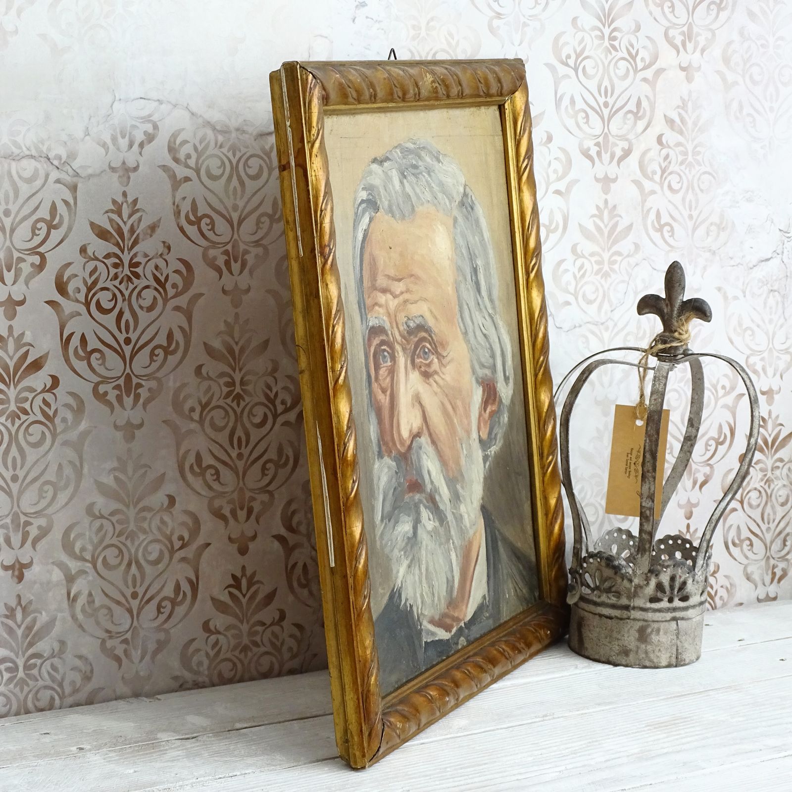 Peinture à l'huile d'époque, portrait de Giuseppe Verdi photo Art