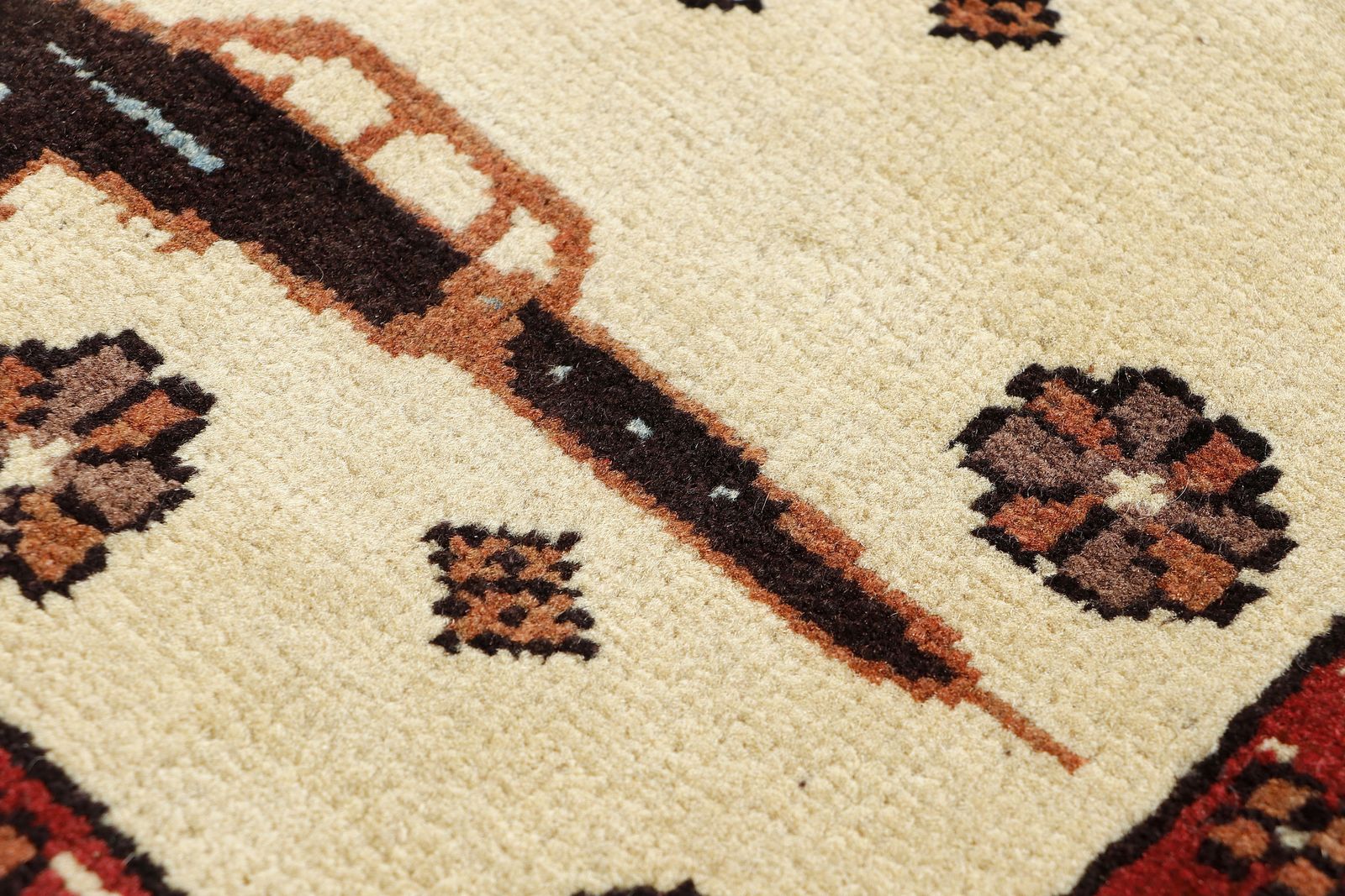 Afghan War Hand Knotted Ivory Pictorial Map Unique Rug photo Textiles