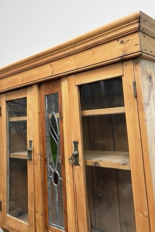 Antique Pitch Pine Welsh Dresser Kitchen Hutch Art Nouveau C1890 Stunning photo vintage
