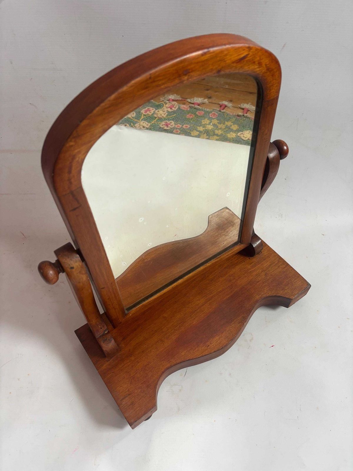 photo vintage Miroir de coiffeuse d'époque victorienne en acajou massif, XIXe siècle