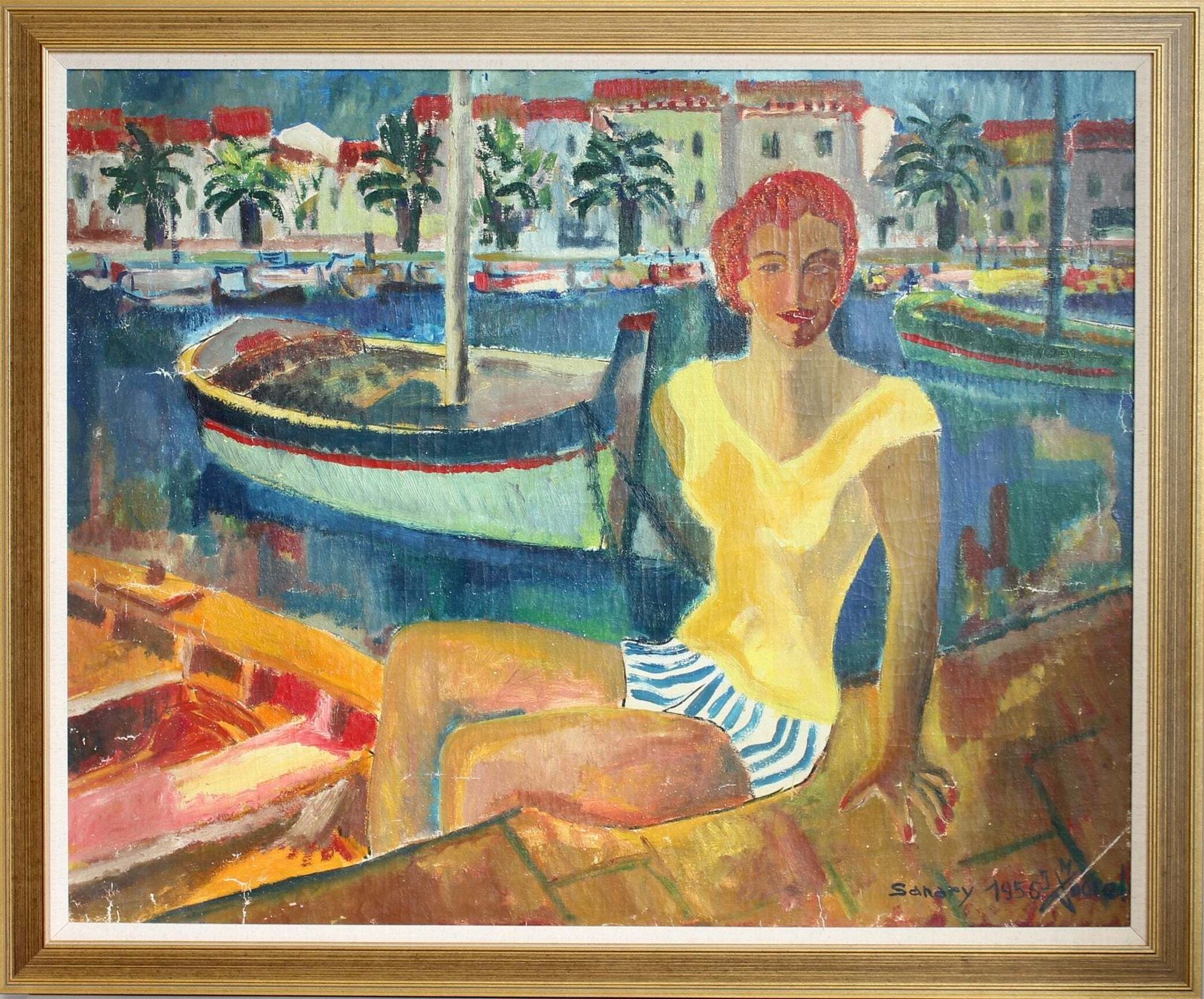 'Jeaune Femme Au Port De Sanary', French School (1956)