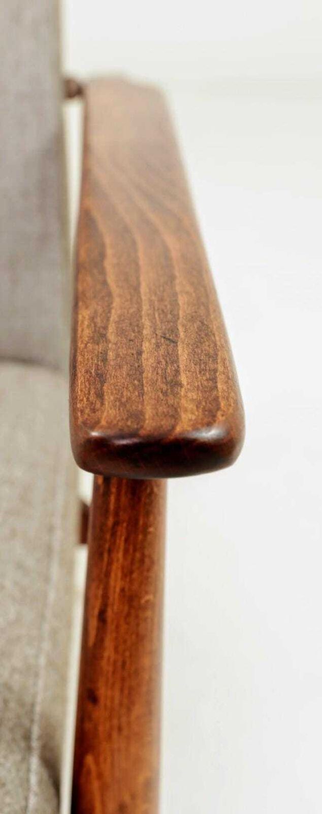 photo for sale Scandinavian Lounge Chair Grey Soft Upholstery| Refurbished Vintage Armchair