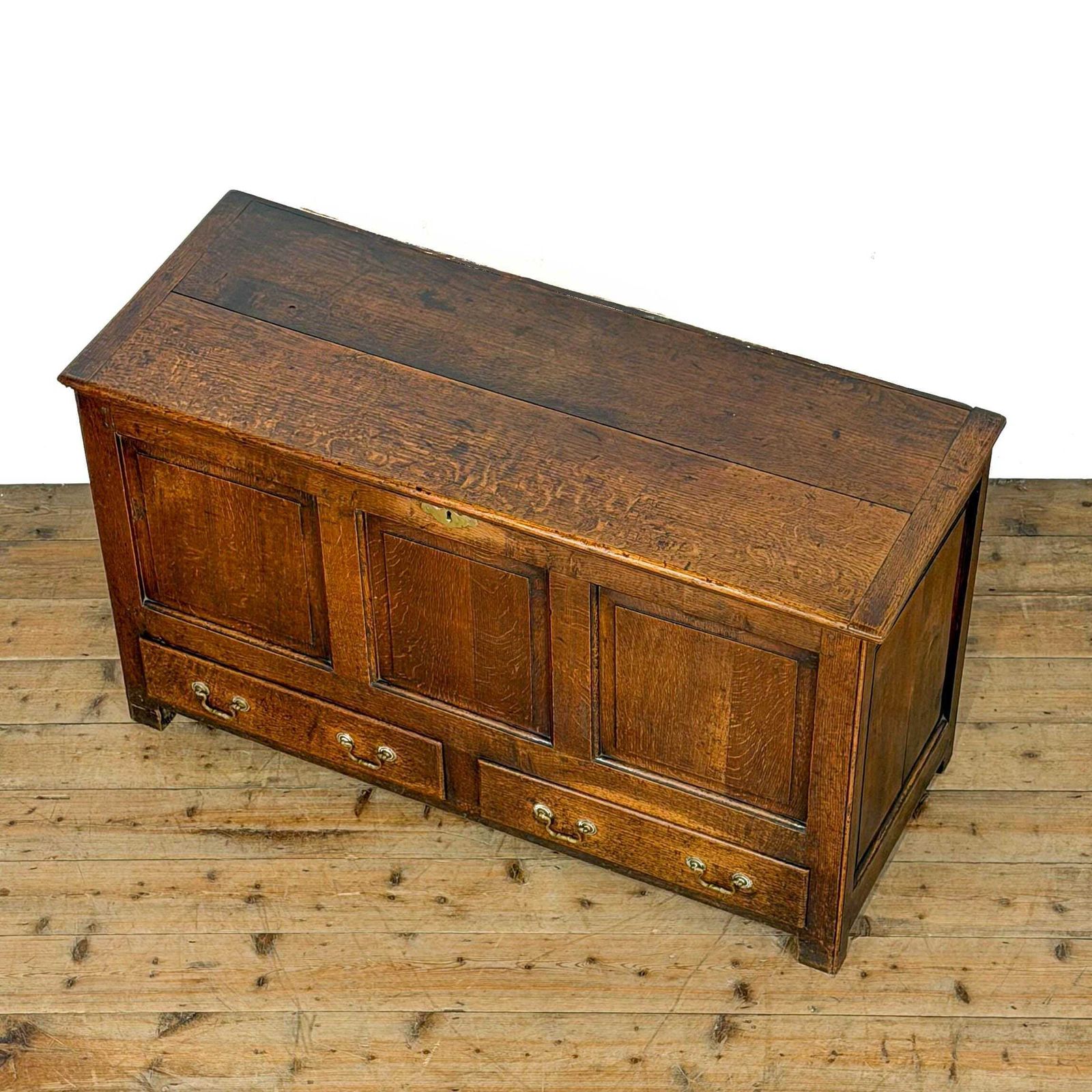 Antique Large Oak Mule Chest | Oak Chest | Antique Storage | Antique Furniture | Antique Blanket Box | Antique Coffer photo Furniture