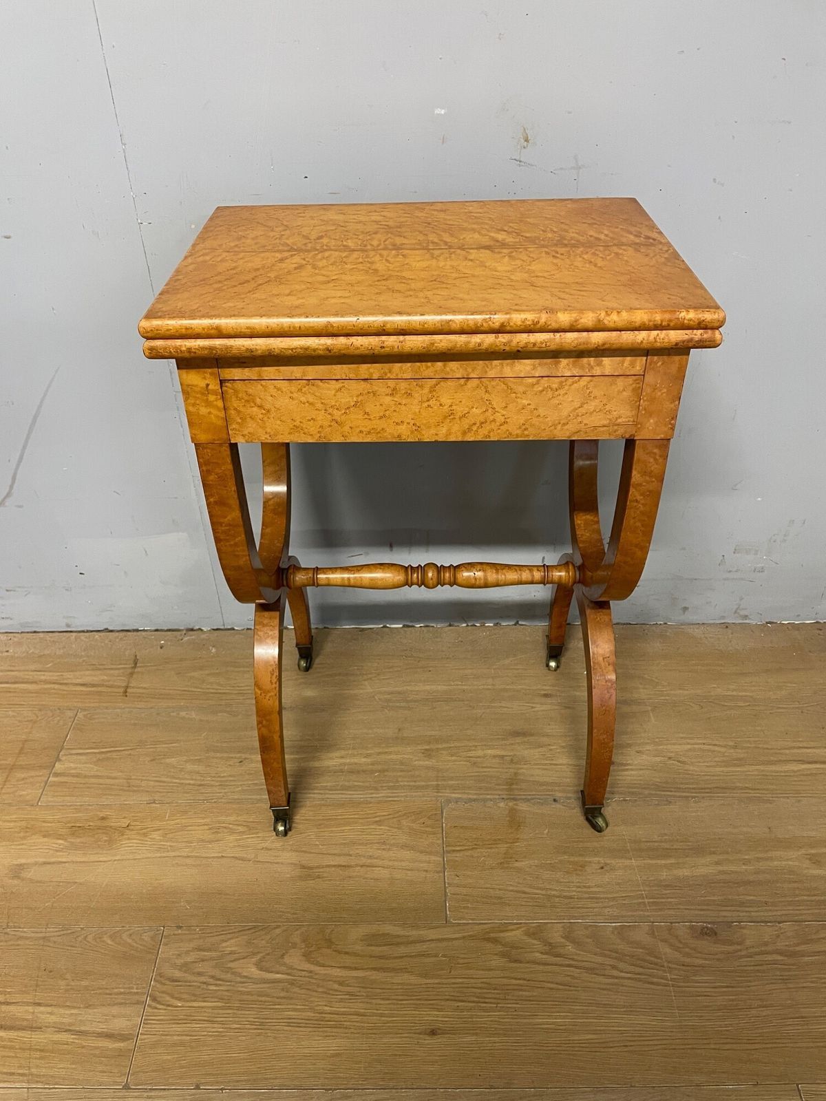 C19th Biedermeier Birds Eye Maple Card Table photo furniture