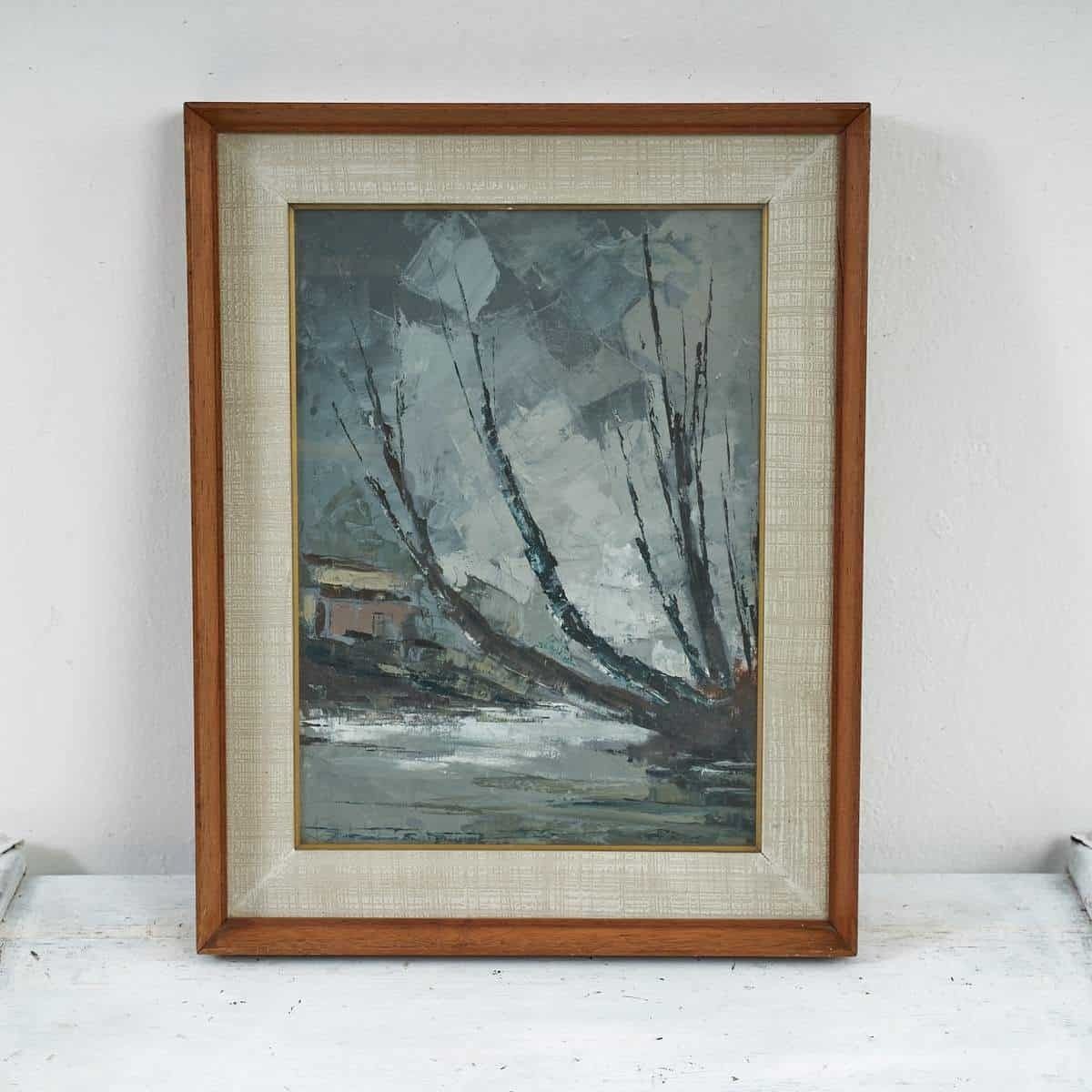Oil On Panel, Landscape, Unidentified Signature, 1960s