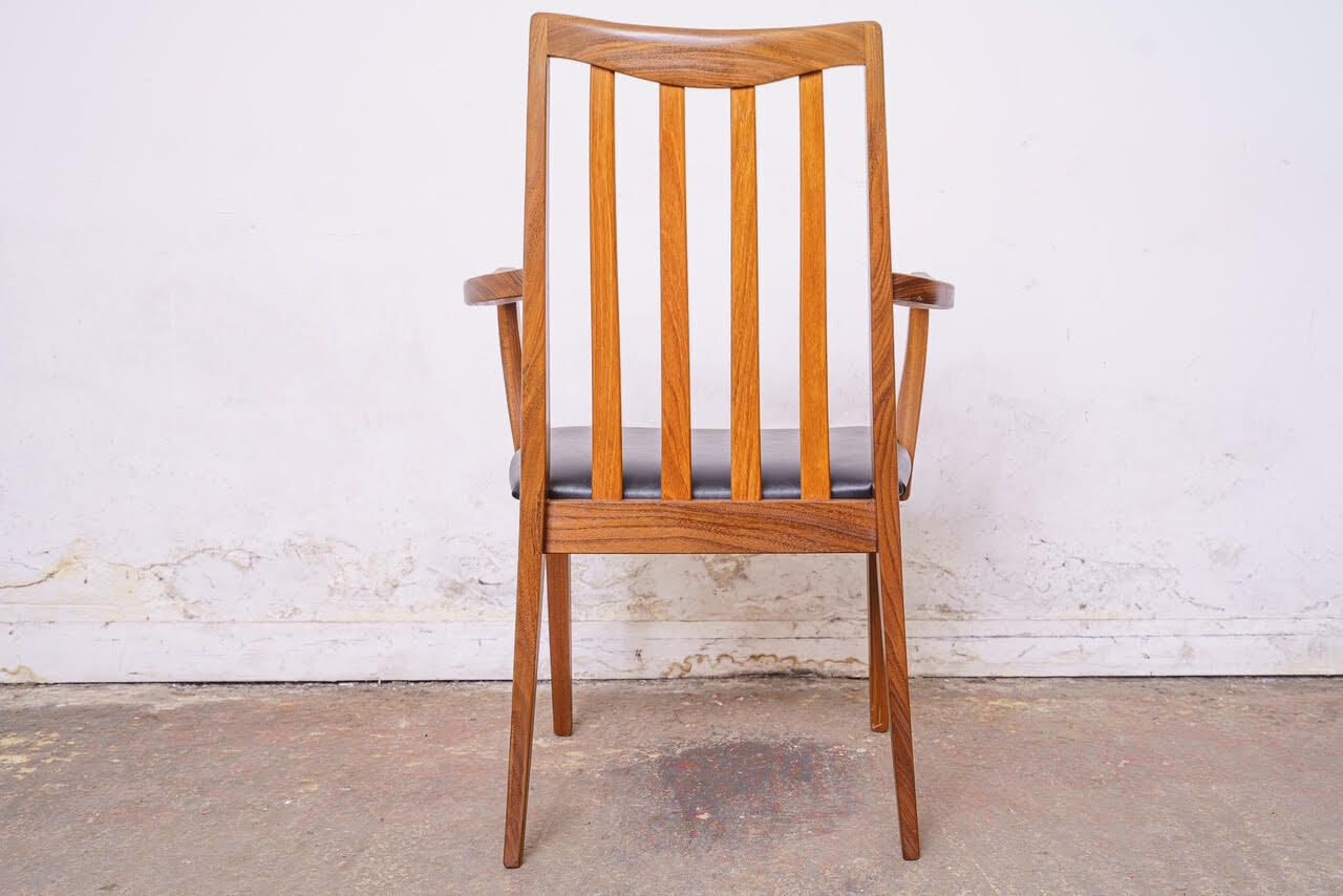 2 G Plan Mid Century Teak Carver Dining Chairs, Newly Upholstered photo vinterior