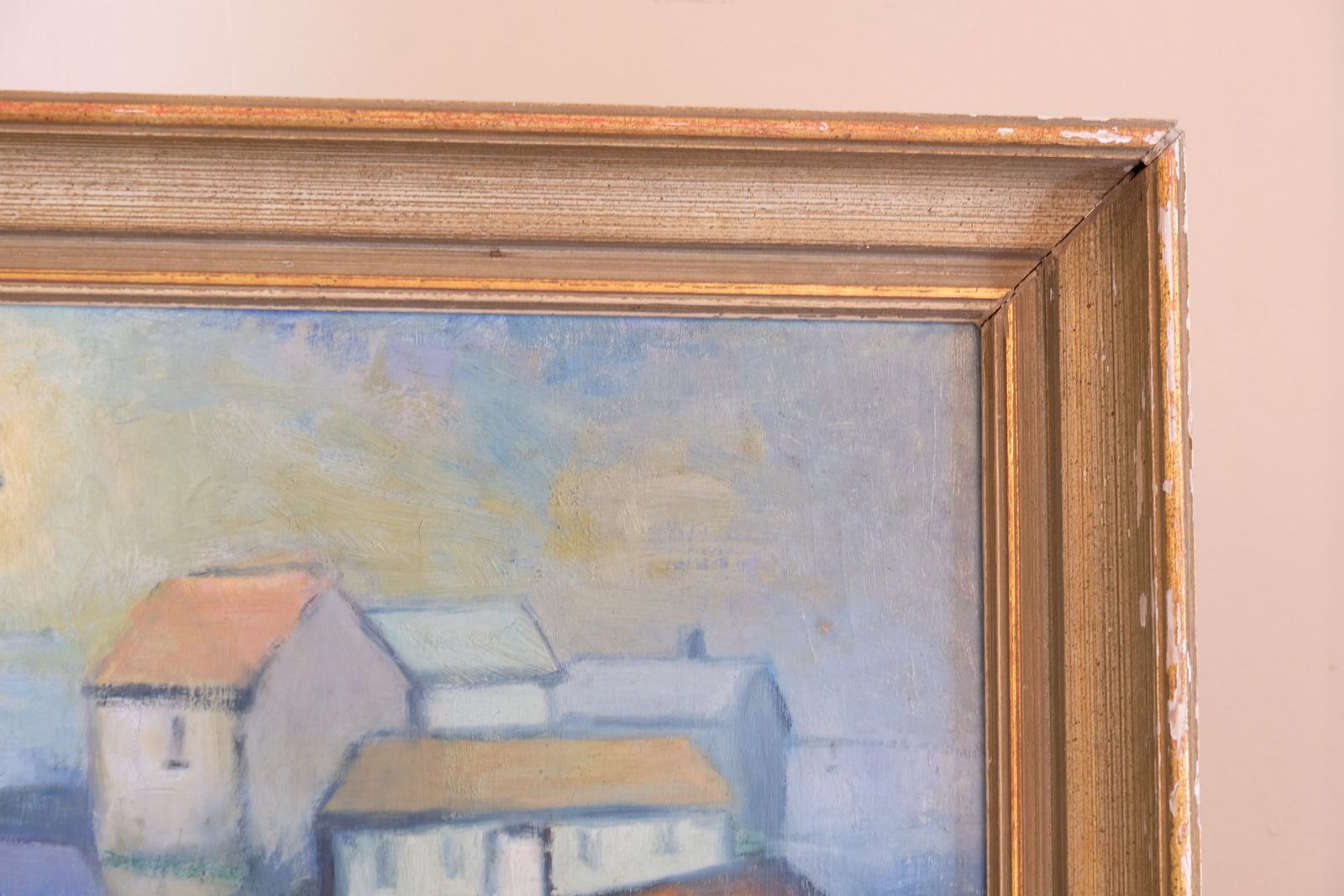 Colourful Pastel Harbour Scene – Mid 20th Century Expressive Coastal Painting photo buy