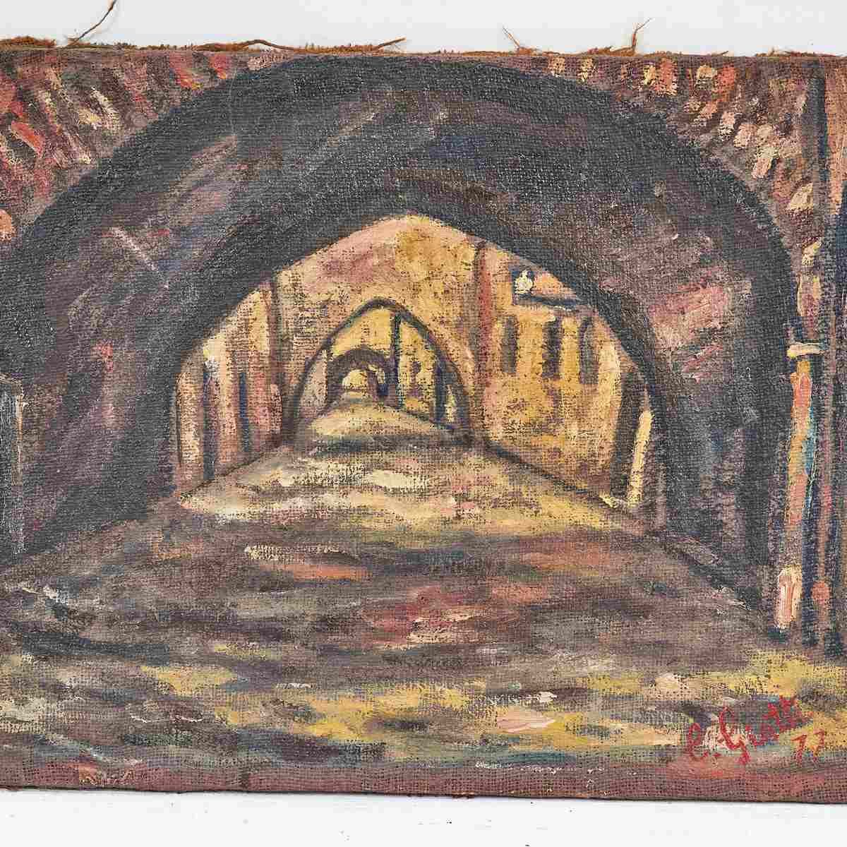 Oil On Panel, Enchanting Painting By Cesare Giatti, 1970s photo for sale