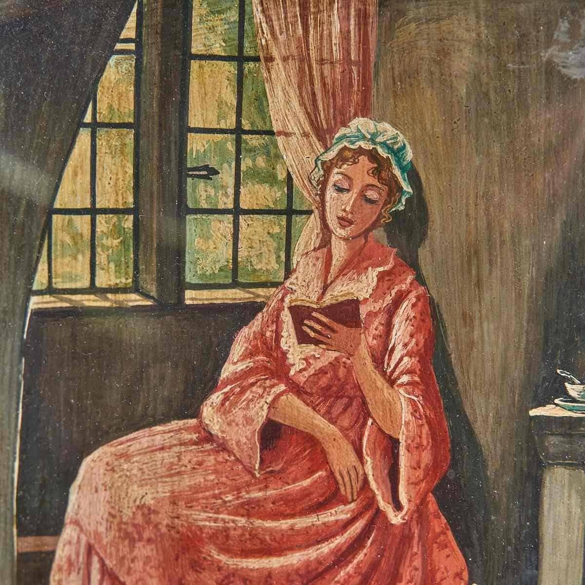 Elegant Vintage Panel Painting With Golden Frame, 1970s photo for sale