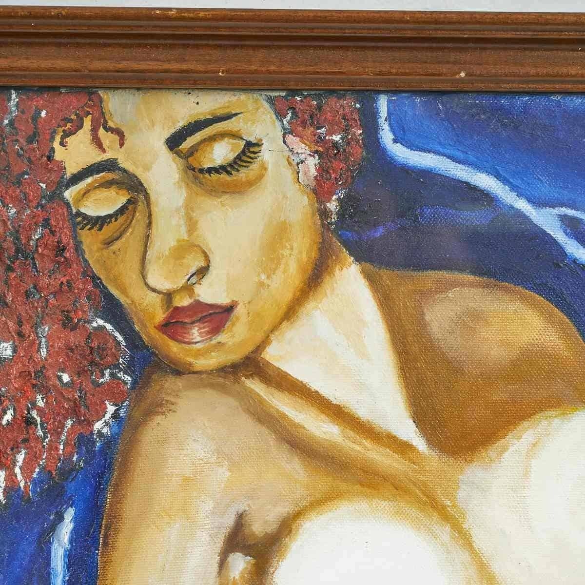 Oil On Canvas Female Figure Of A Nude Woman A. Cesaroni photo for sale